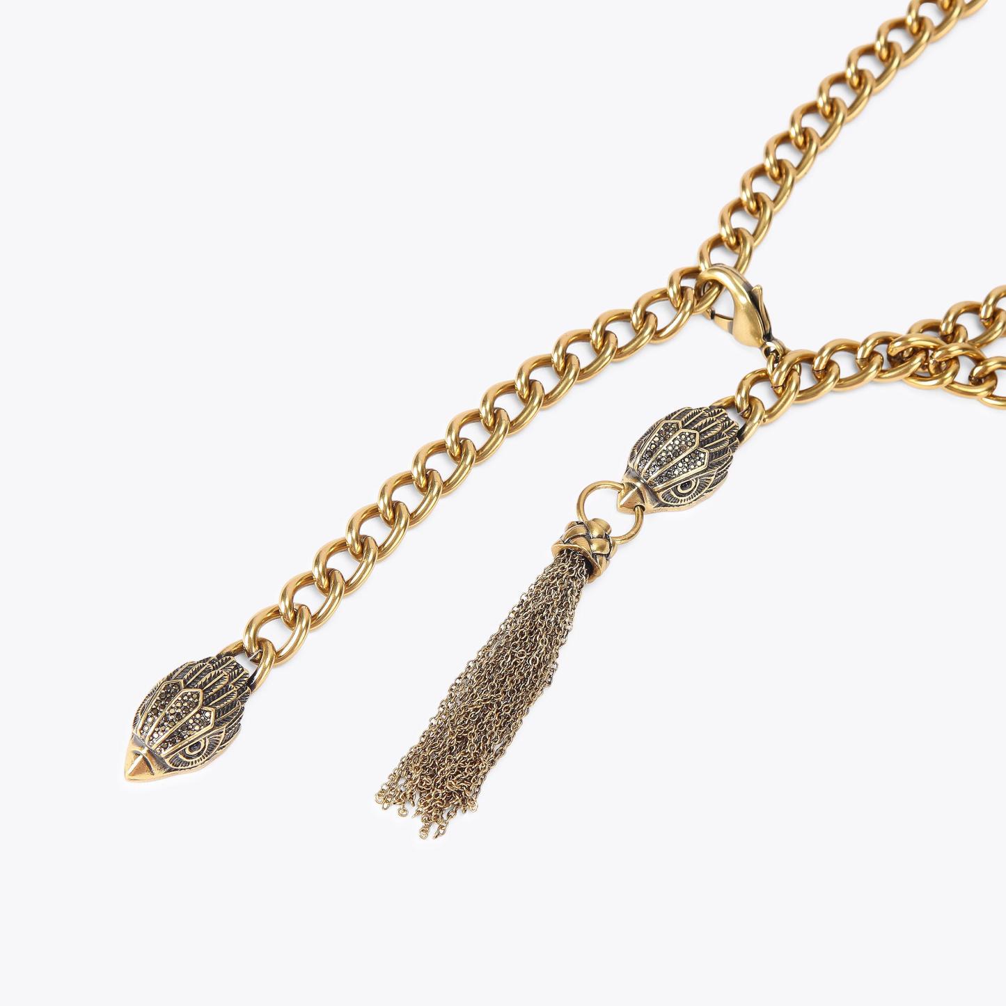 Kurt Geiger London Eagle Tassel Chain Belt - Metallics - view 3
