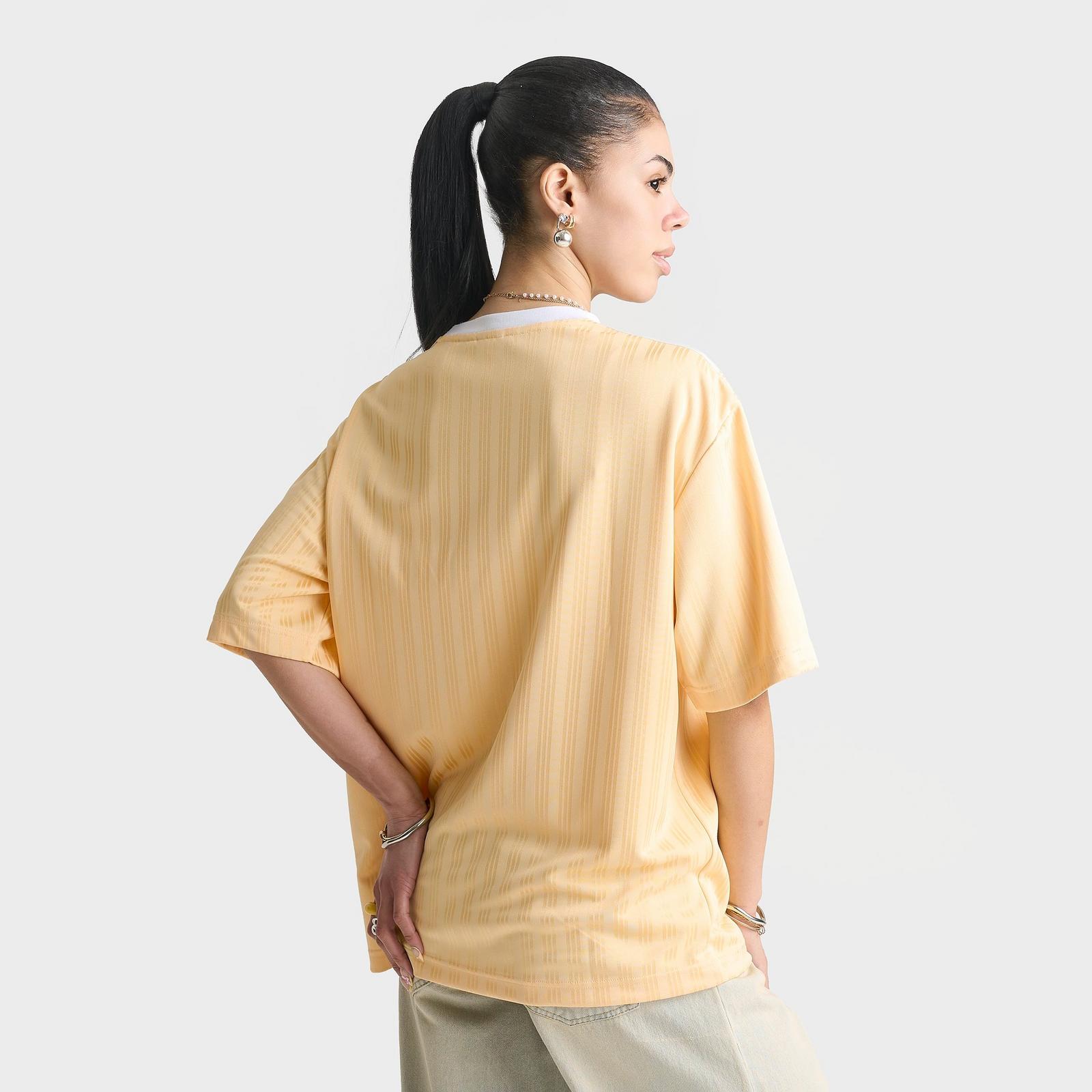 Women's adidas Originals 3 Stripes Oversized Soccer Jersey T-Shirt - Orange Tint - view 4