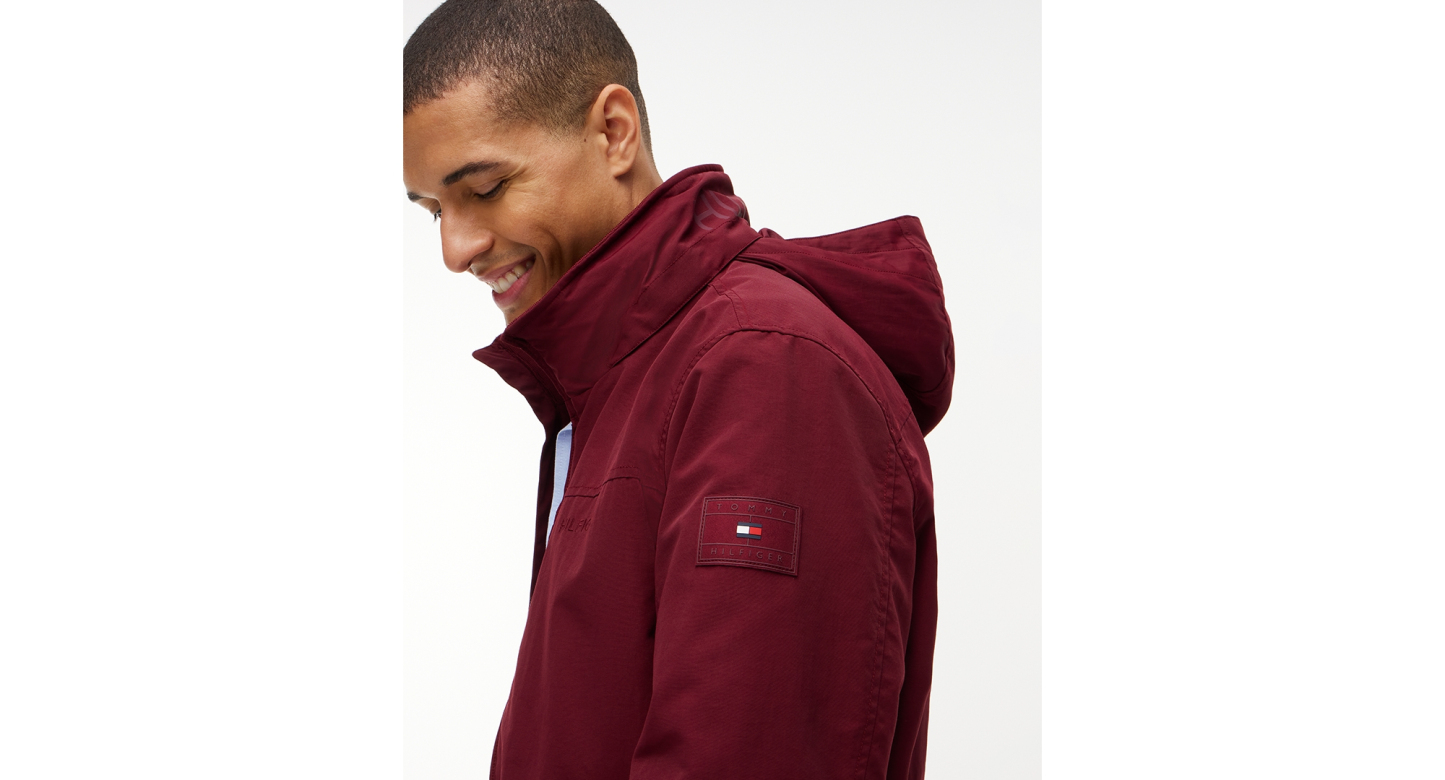 Tommy Hilfiger Men's Regatta Water Resistant Jacket - Burgundy