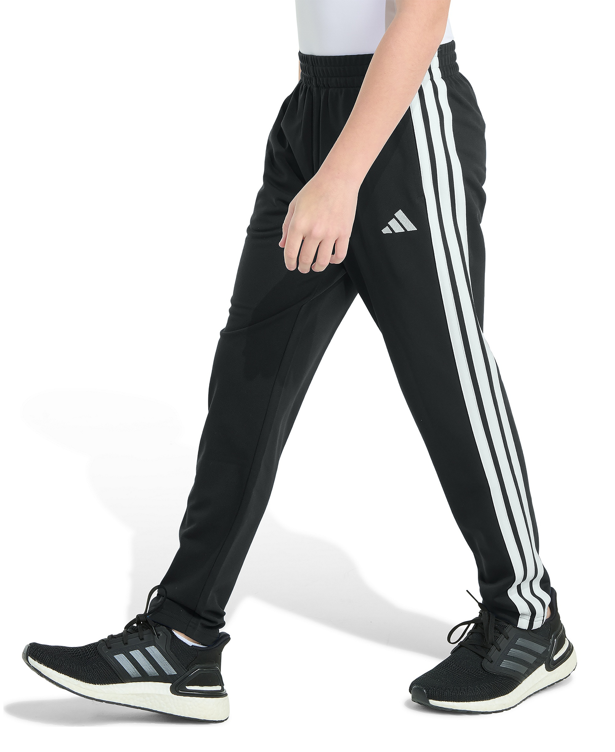 adidas Big Boys Elastic Waistband Tapered Pants - Black