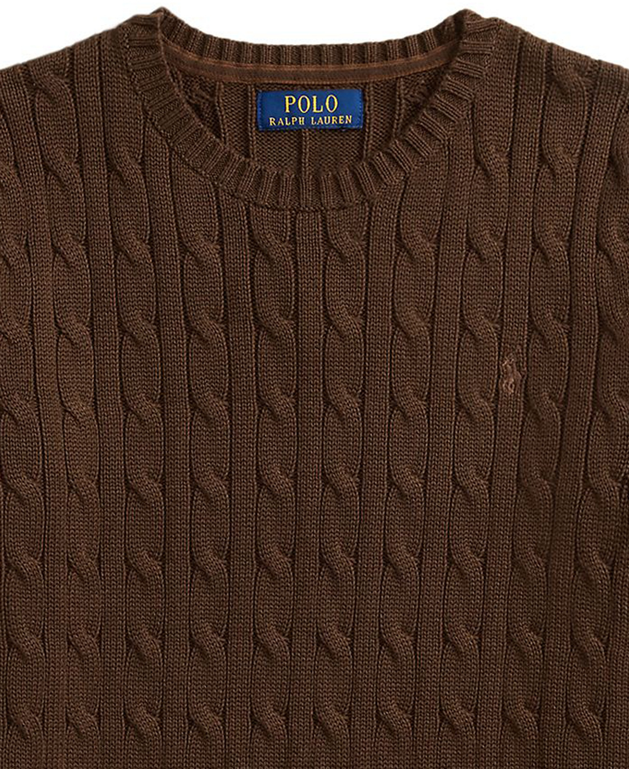 Polo Ralph Lauren Boys' 8-20 Cable-Knit Cotton Sweater - Nutmeg Brown