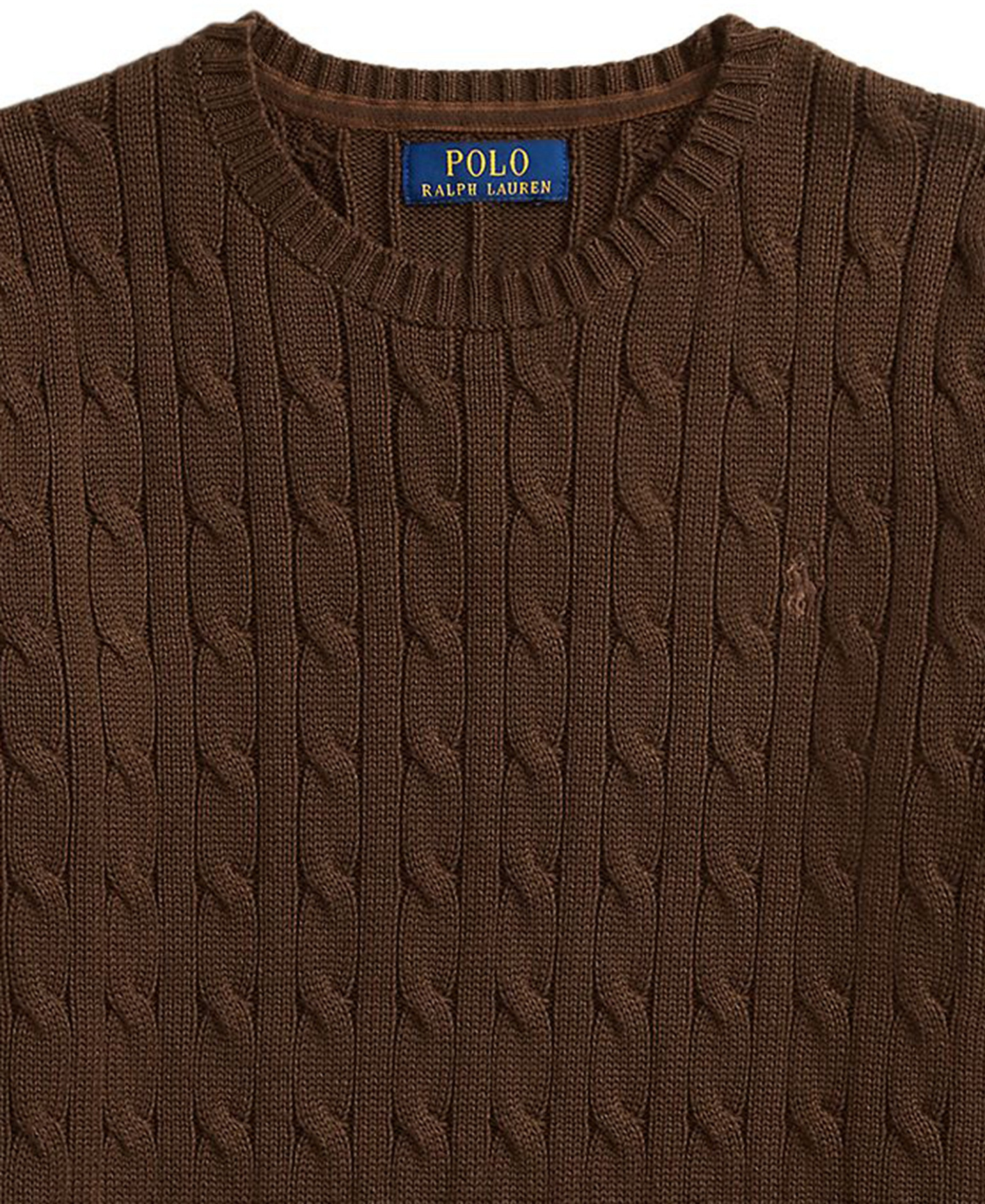 Polo Ralph Lauren Boys' 8-20 Cable-Knit Cotton Sweater - Nutmeg Brown