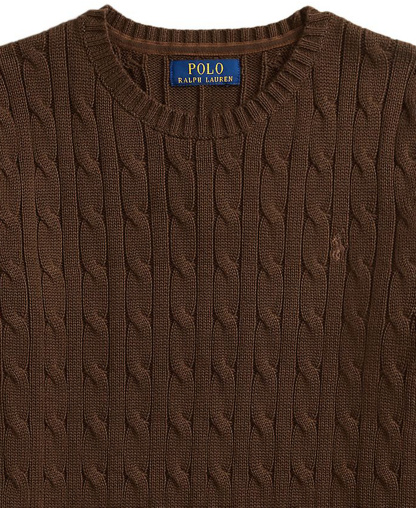 Polo Ralph Lauren Boys' 8-20 Cable-Knit Cotton Sweater - Nutmeg Brown