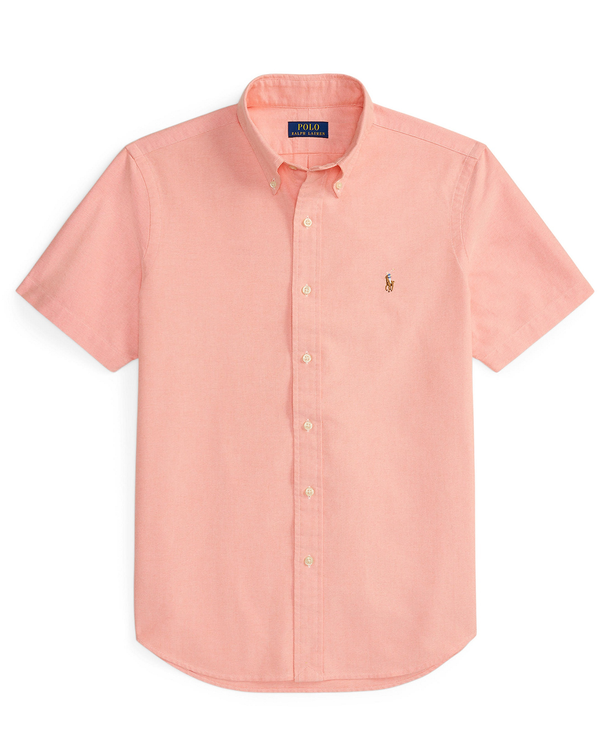 Polo Ralph Lauren Men's Classic-Fit Short-Sleeve Oxford Shirt - Peach
