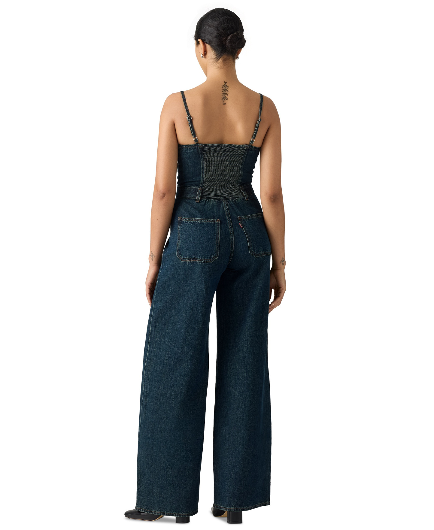 Levi's Premium Women's Seamed Wide-Leg Denim Jumpsuit - Cash Out Stone