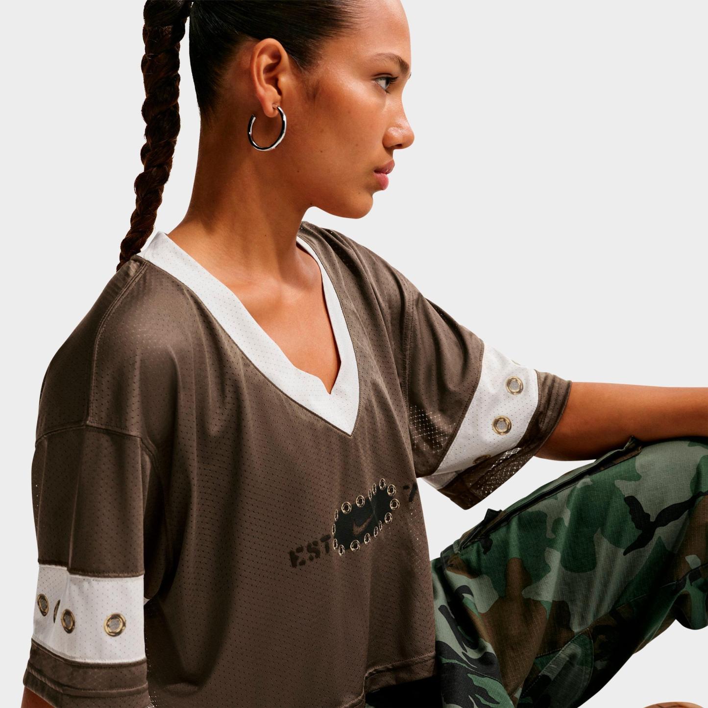 Women's Nithtke Sportswear Cropped Jersey Top - Dark Hazel/Moon Particle