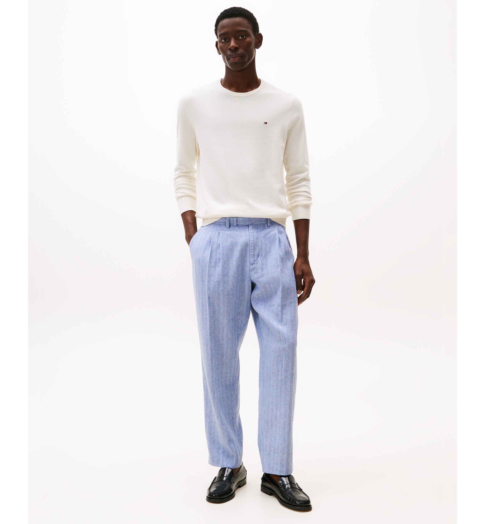 Tommy Hilfiger Men's Essential Cotton Crewneck Sweater - White