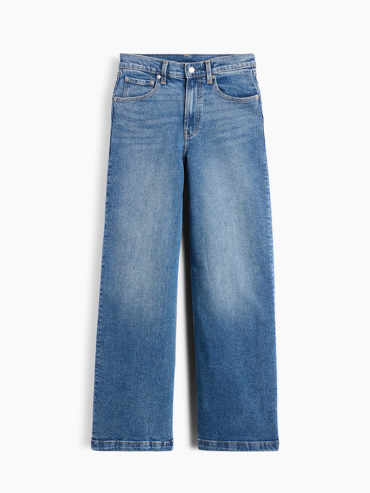 High Rise Stride Wide-Leg Jeans - Medium wash