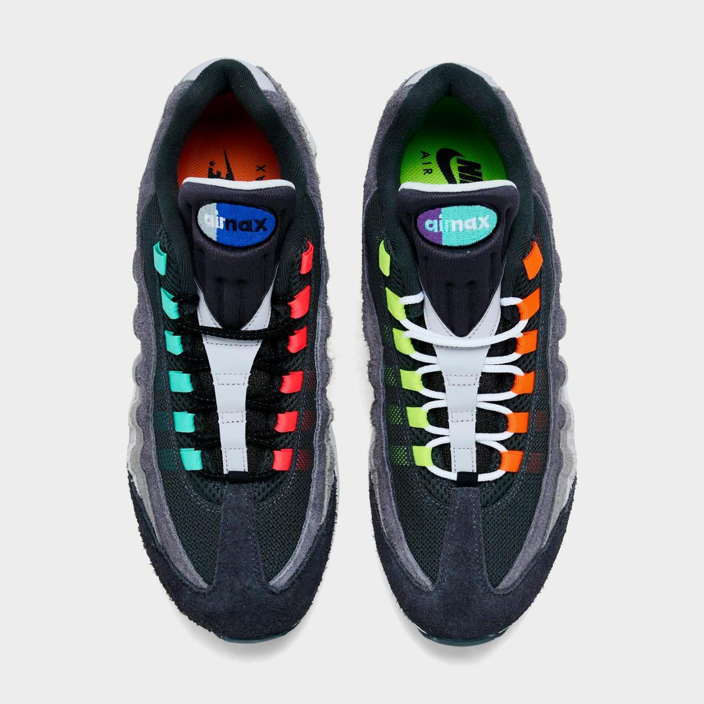 Men's Nike Air Max 95 Big Bubble PRM Casual Shoes - Hyper Turquoise/Volt/Solar Red