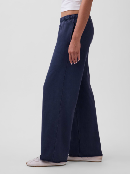 Mid Rise VintageSoft Terry Loose Sweatpants - Tapestry navy blue wash