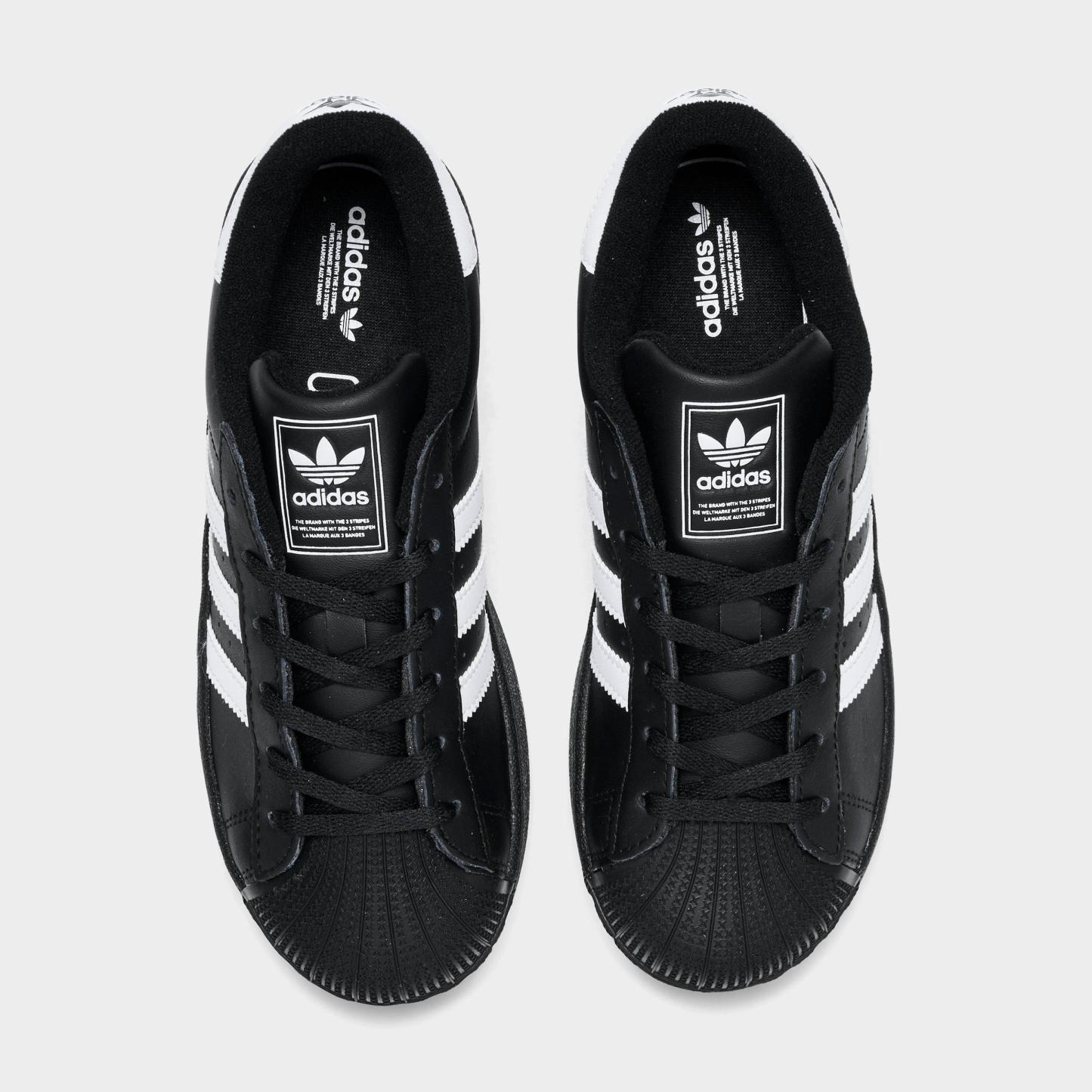 Little Kids' adidas Originals Superstar II Casual Shoes - Black/White/Black - Top view