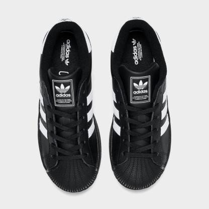 Little Kids' adidas Originals Superstar II Casual Shoes - Black/White/Black - Top view