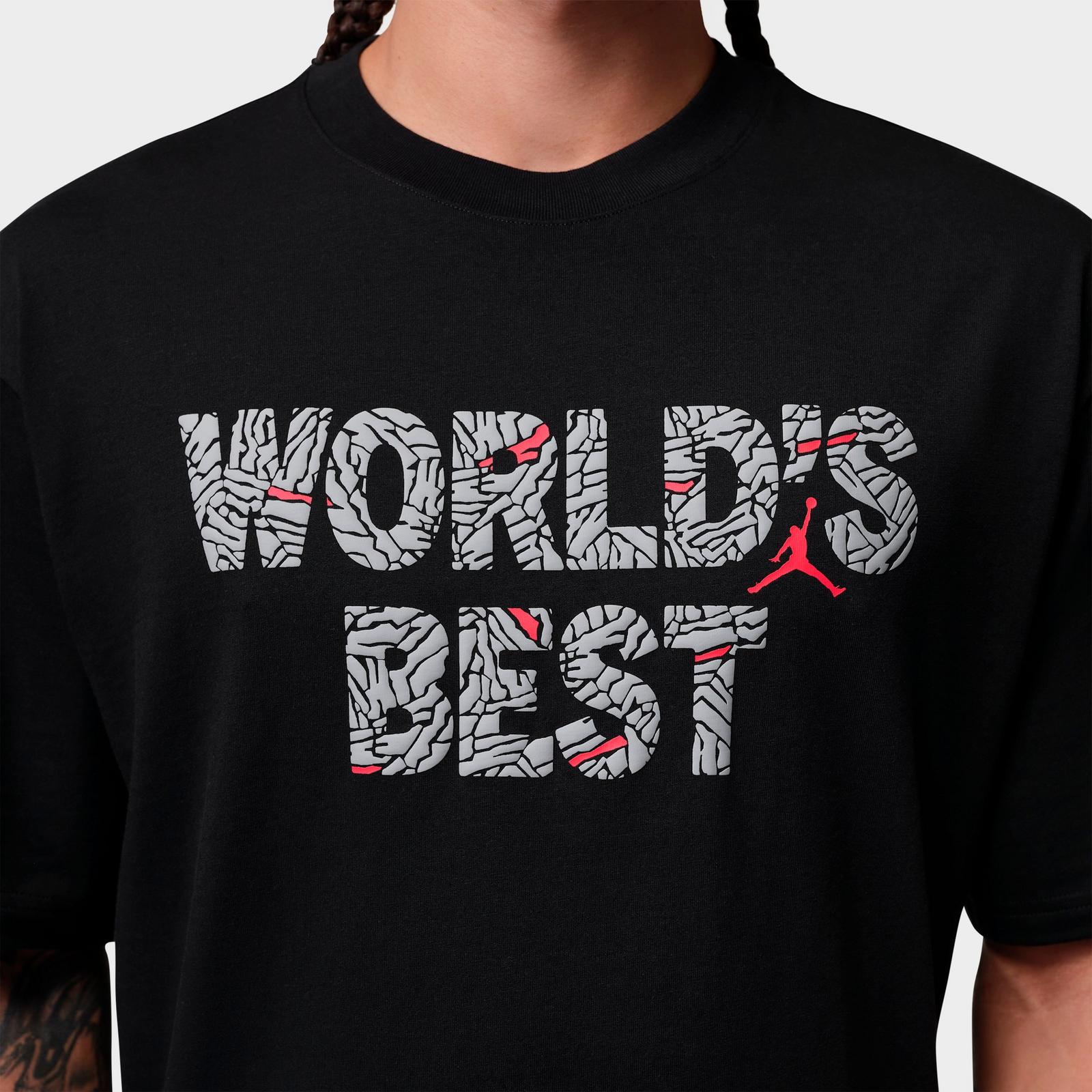 Men's Jordan Brooklyn World's Best T-Shirt - Black/University Red - view 5