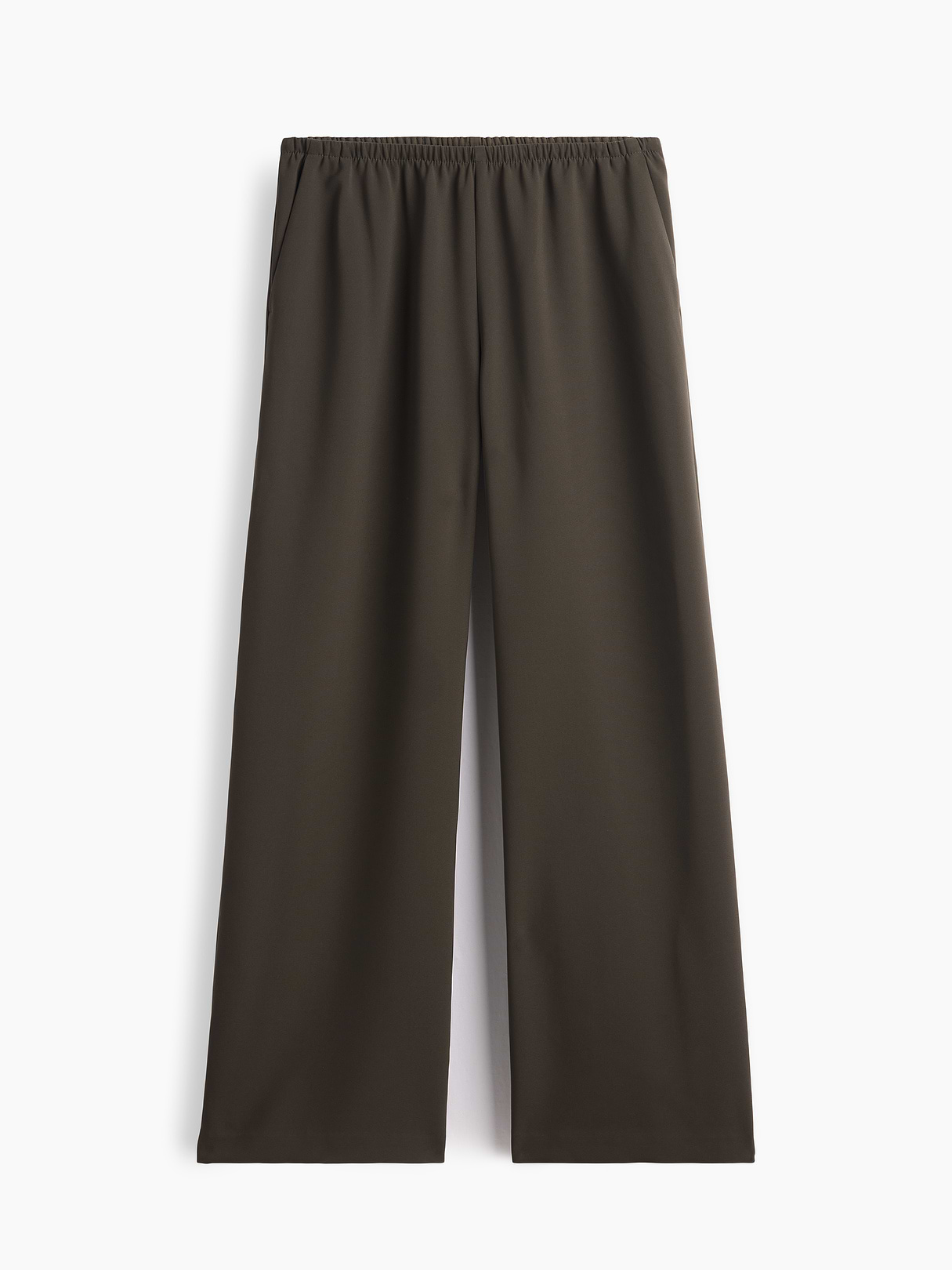 Easy Wide-Leg Pants - Deep woods green