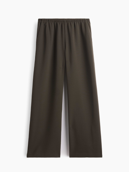 Easy Wide-Leg Pants - Deep woods green
