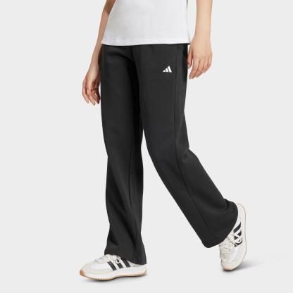 Women's adidas Sportswear Essentials Small Logo Feel Cozy Open-Hem Pants - Black/White