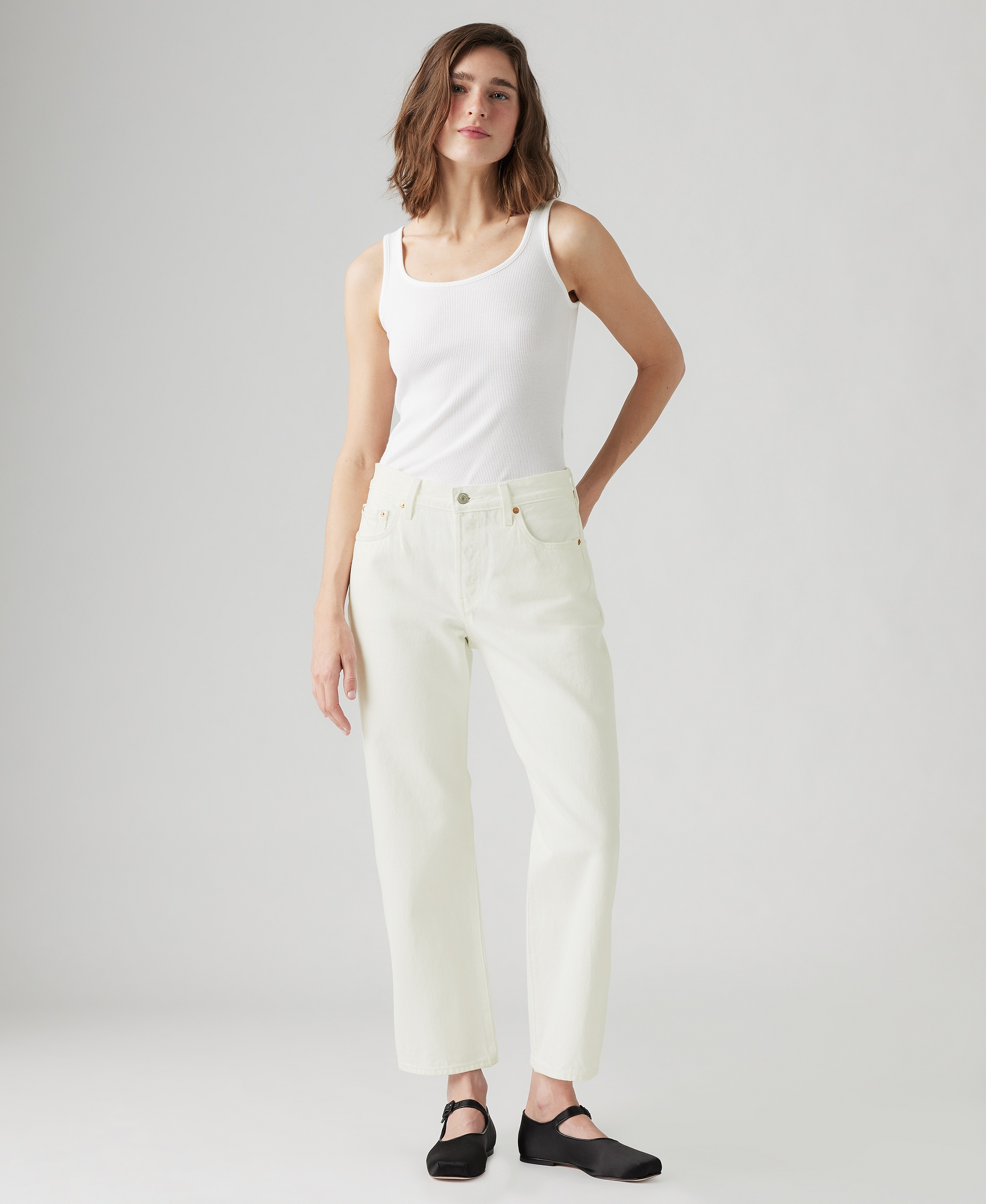 Levi's Premium Women's 501 90's Ankle Mid-Rise Straight-Fit Jeans - Blank Slate