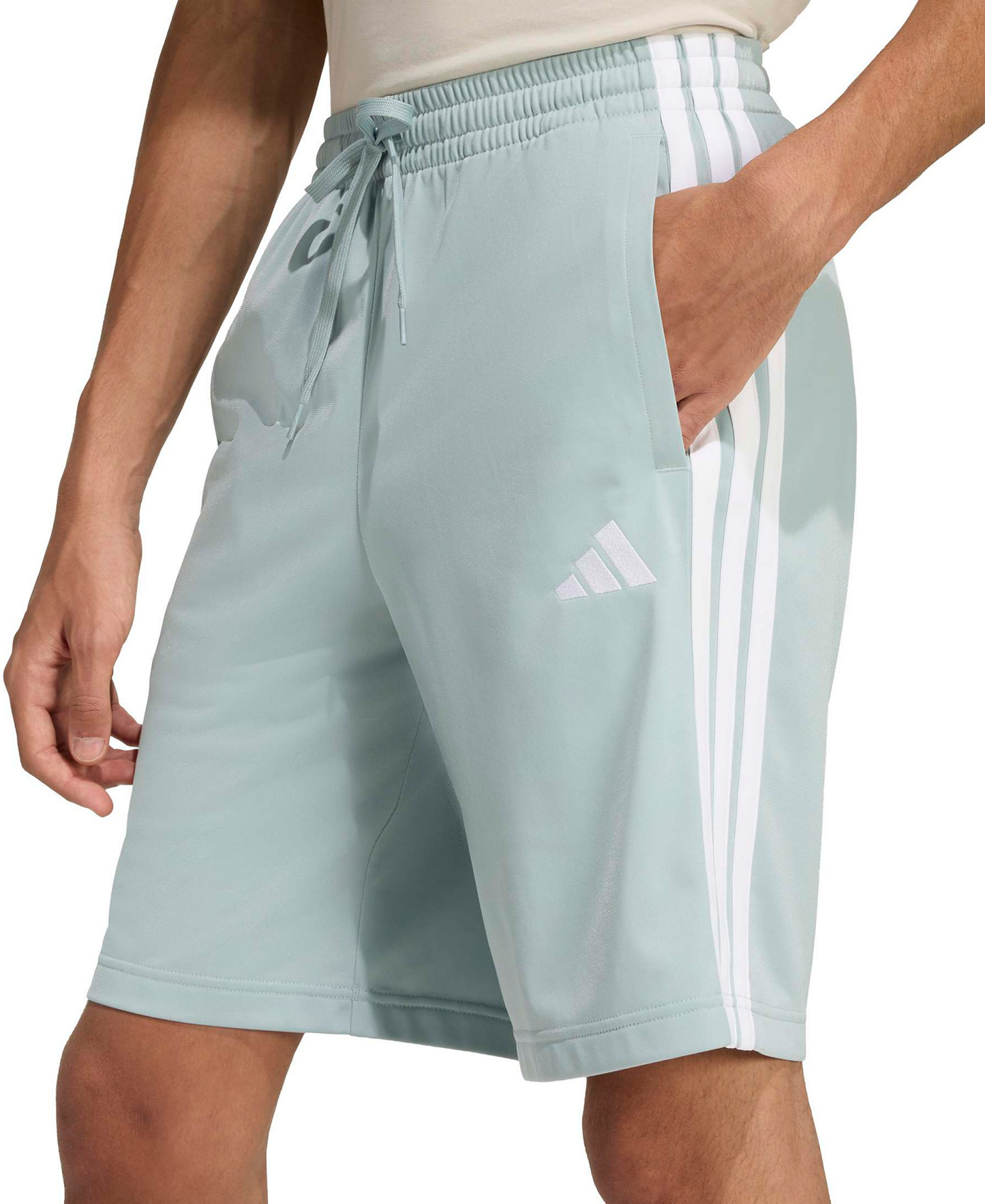 adidas Men's Three-Stripes 10" Tricot Shorts - Wonder Sage