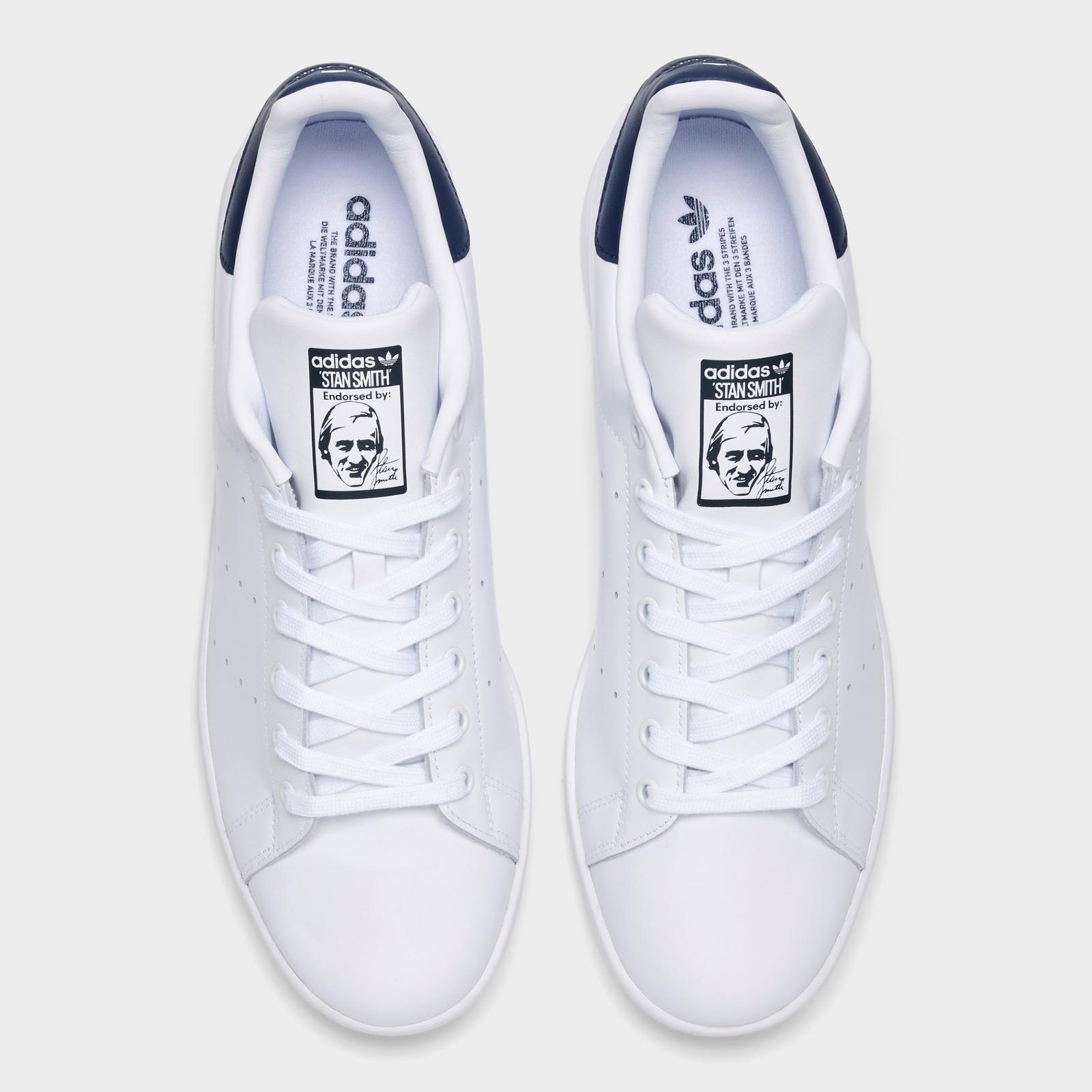 Men's adidas Originals Stan Smith Casual Shoes - Core White/Core White/Dark Blue - view 5