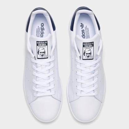 Men's adidas Originals Stan Smith Casual Shoes - Core White/Core White/Dark Blue - view 5