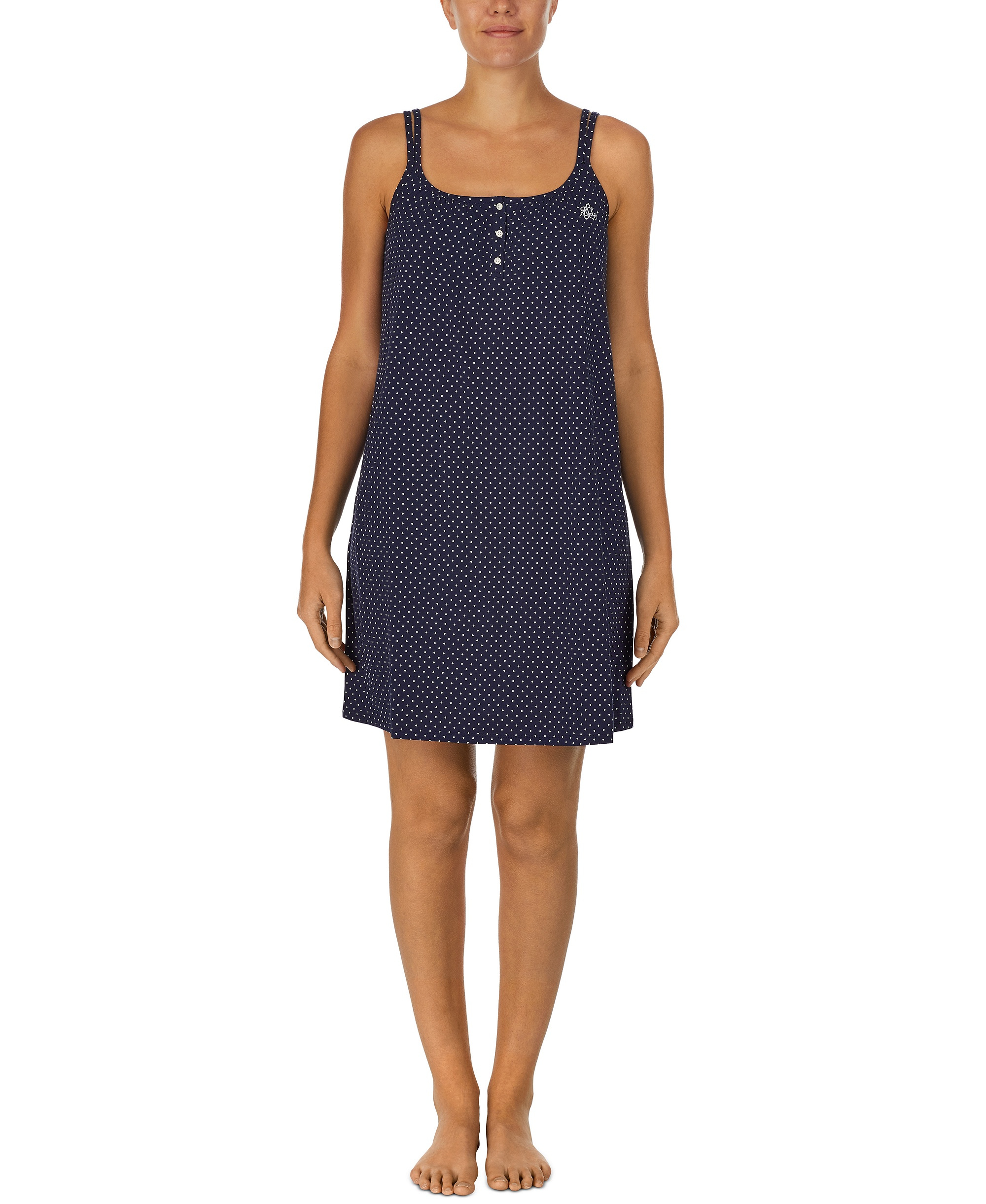 Lauren Ralph Lauren Cotton Knit Double-Strap Nightgown