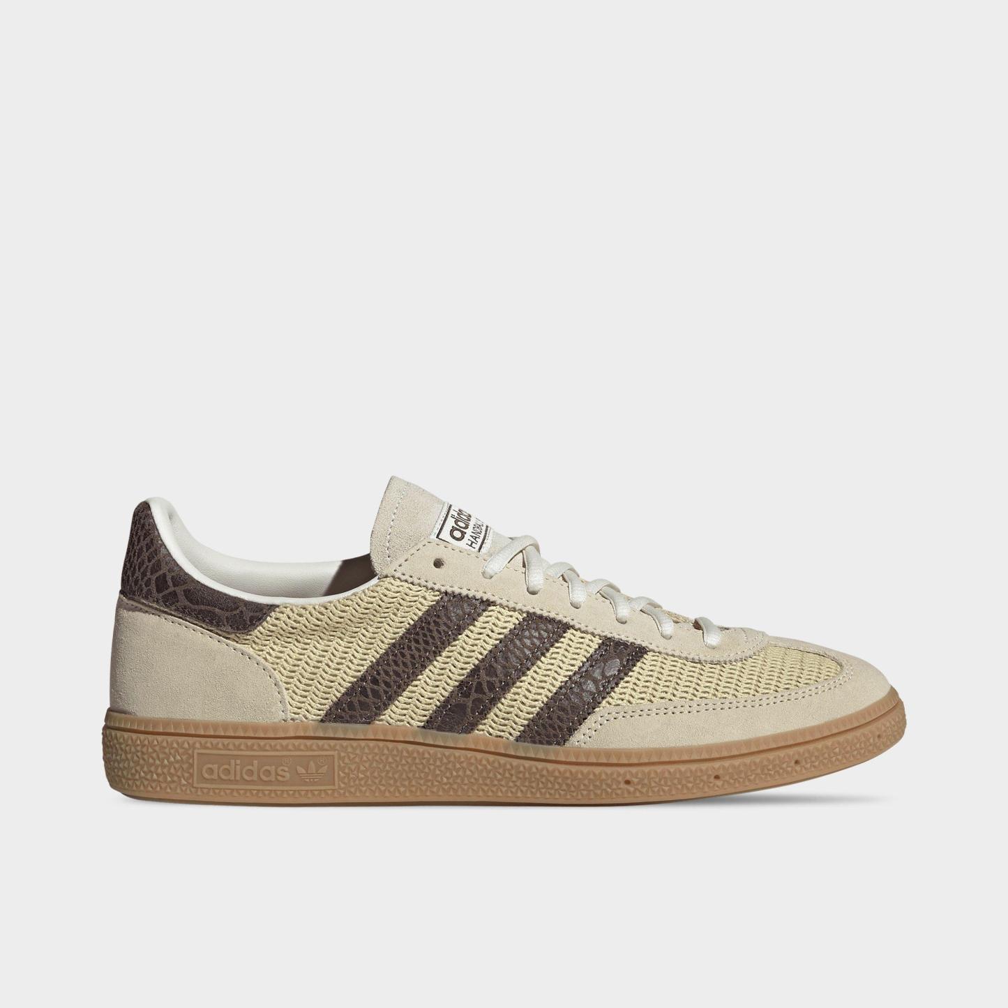 Men's adidas Originals Handball Spezial Casual Shoes - Part 3 - Dual Yellow/Brown/Warm Vanilla - Left shoe facing left. Outside of the shoe.