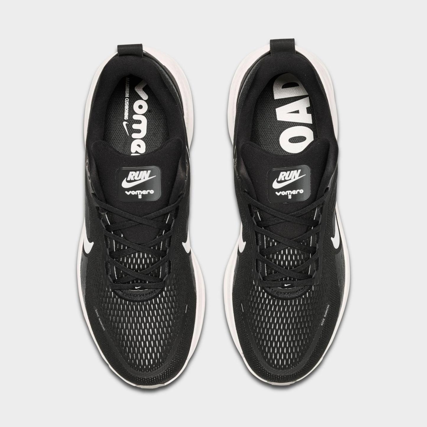 Men's Nike Vomero 18 Running Shoes - Black/Coconut Milk/Light Iron Ore/Summit White