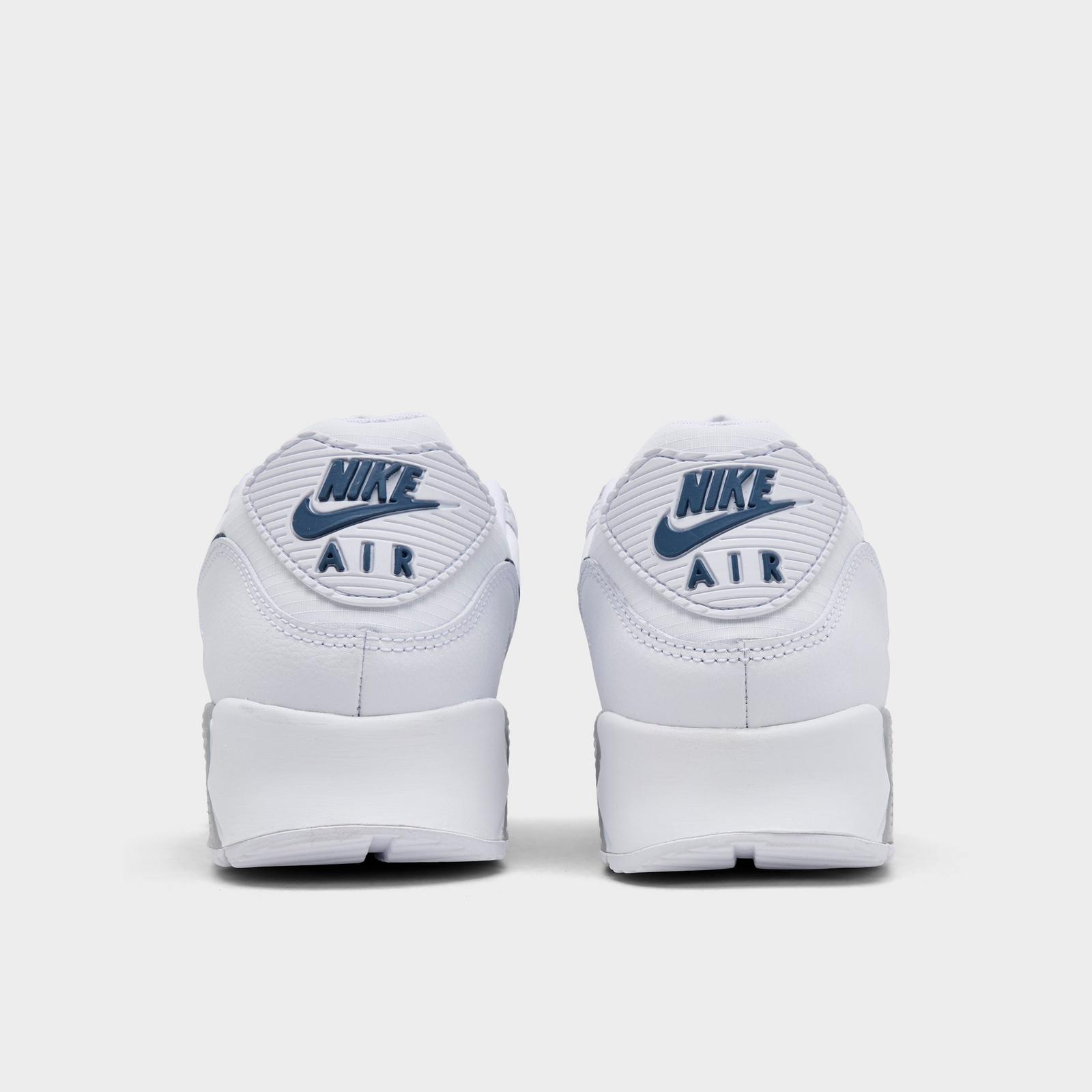 Men's Nike Air Max 90 Casual Shoes - White/Wolf Grey/Diffused Blue