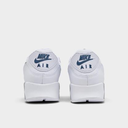 Men's Nike Air Max 90 Casual Shoes - White/Wolf Grey/Diffused Blue