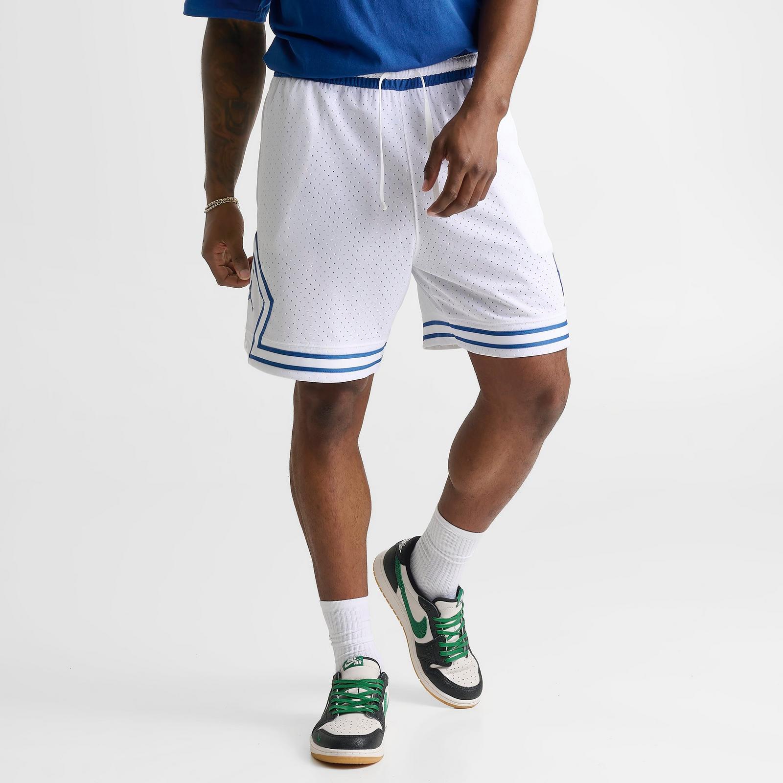 Men's Jordan Sport Dri-FIT Mesh Diamond Shorts - White/True Blue/True Blue - view 3