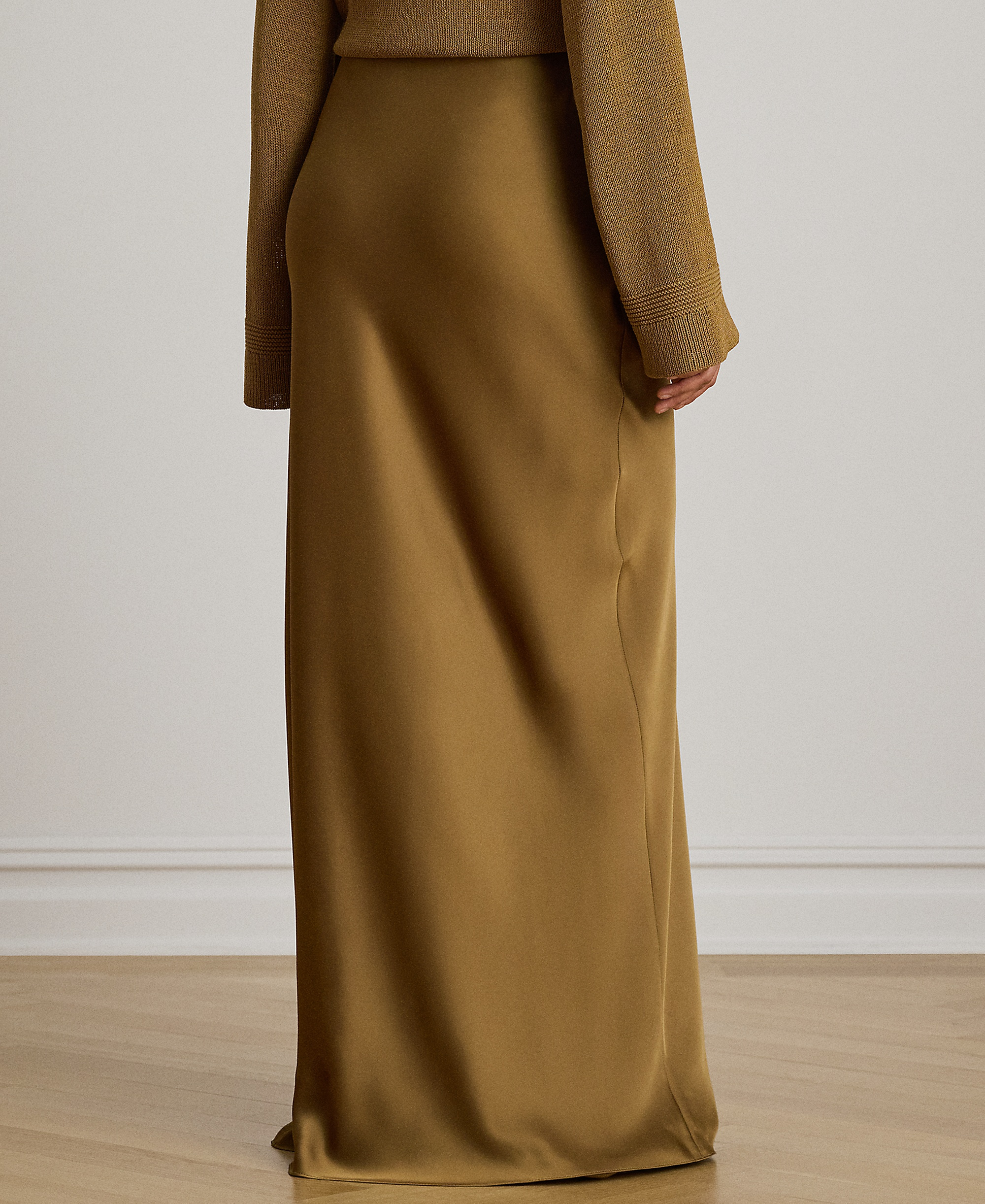 Lauren Ralph Lauren Women's A-Line Charmeuse Maxi Skirt - Tobacco Bronze