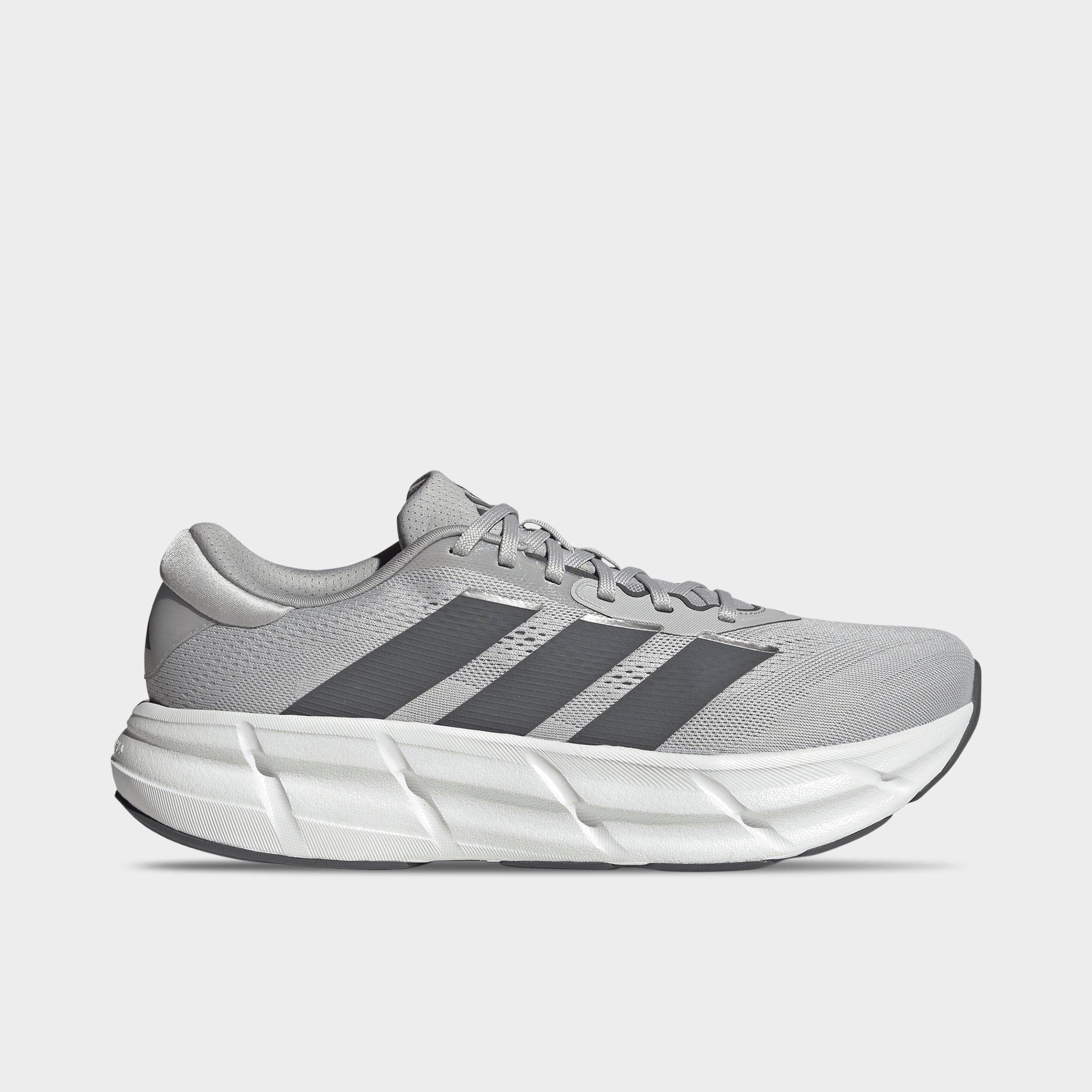 Men's adidas Questar 4 Running Shoes - Grey/Grey/Iron Metallic - Left shoe facing left. Outside of the shoe.