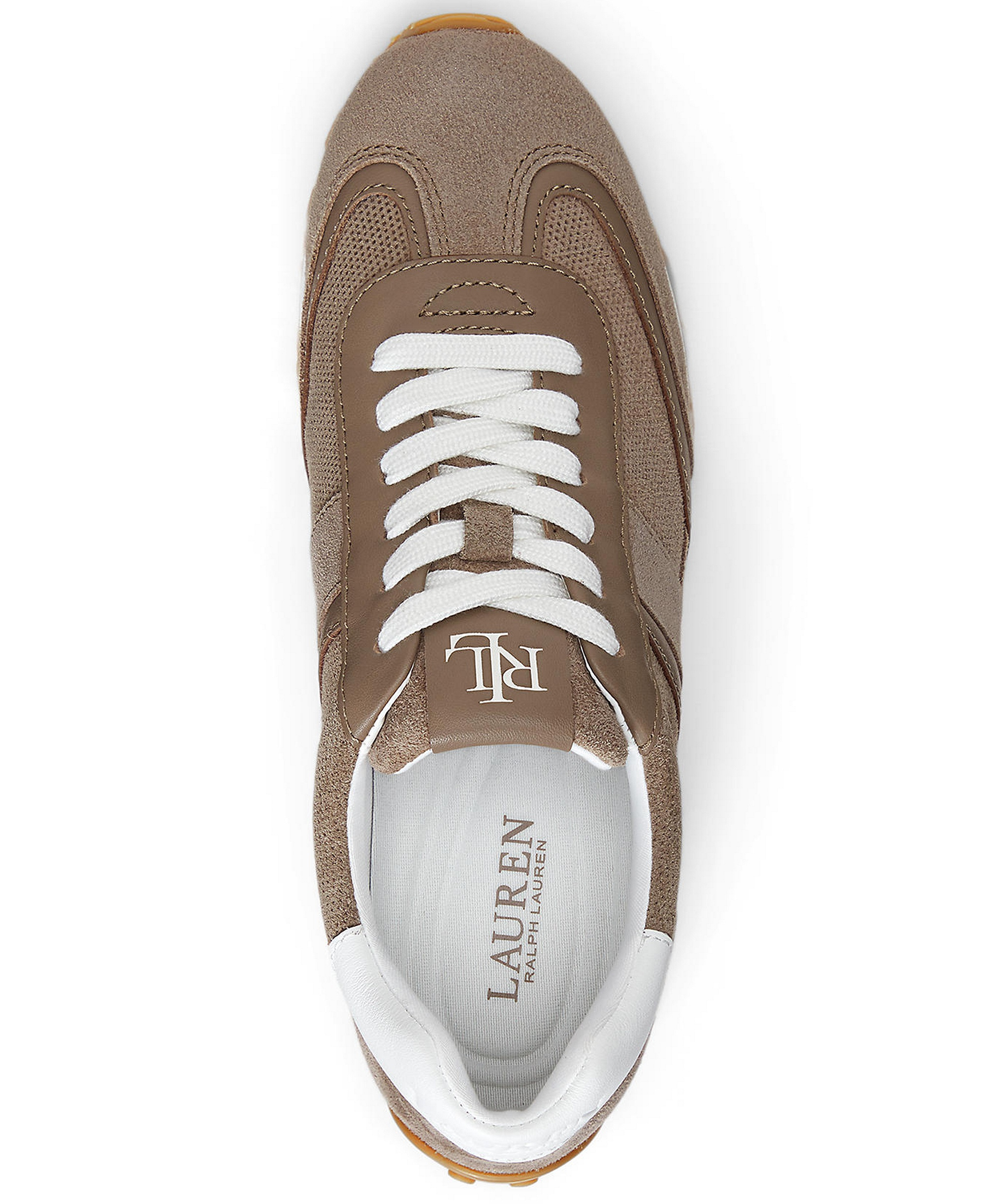 Lauren Ralph Lauren Women's Dani Lace-Up Sneakers - Taupe Brown/Snow White