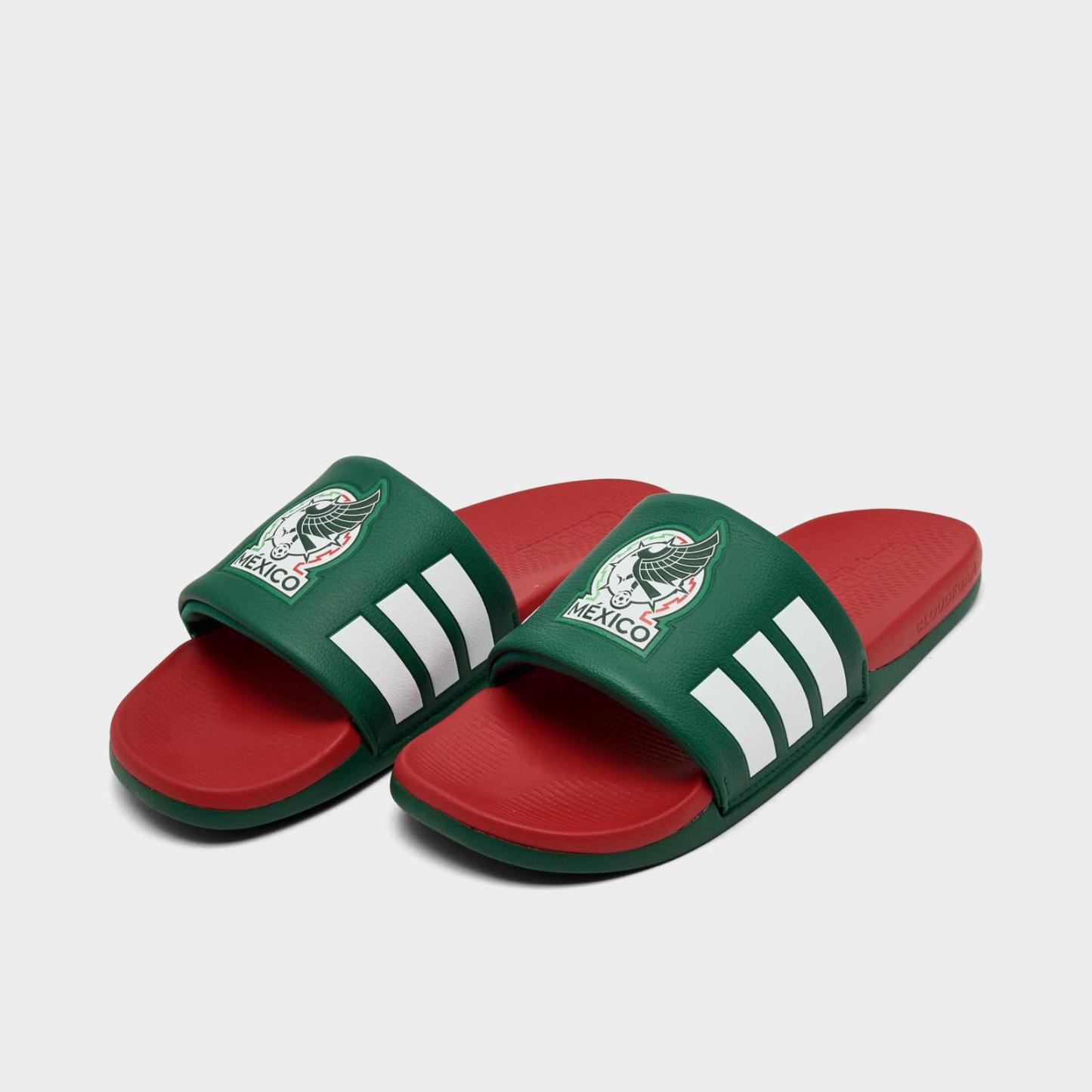 Men's adidas Mexico Adilette Comfort 2.0 Slide Sandals - Team Dark Green/Better Scarlet/Cloud White - view 2