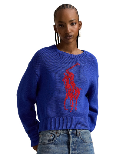 Polo Ralph Lauren Women's Big Pony Crewneck Sweater - Bright royal