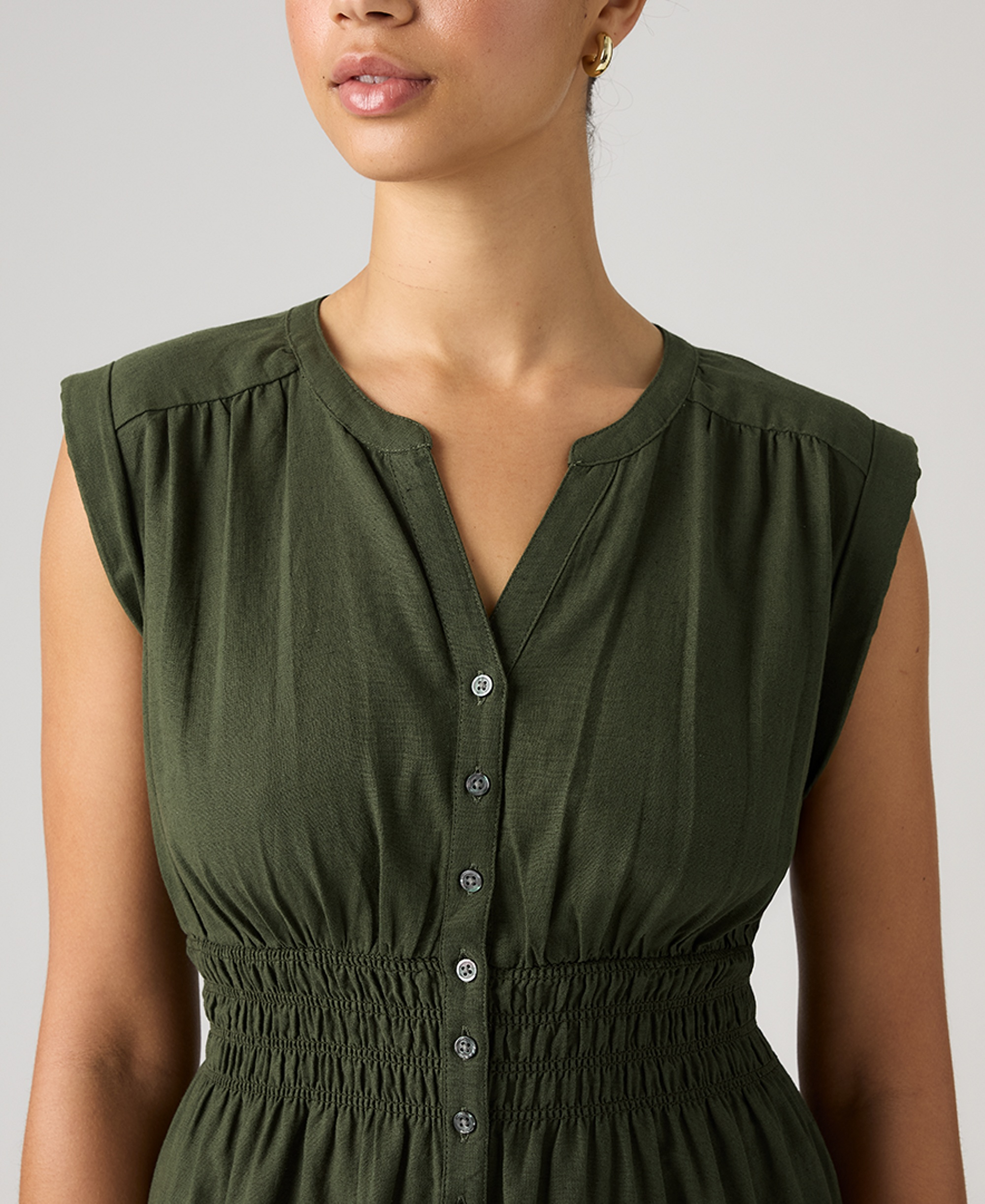 Levi's Women's Beatrice Button-Front Midi Dress - Deep Depth