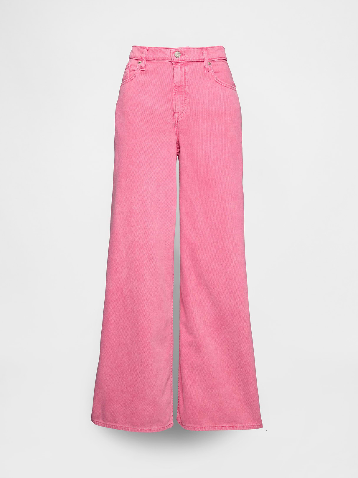 Mid Rise Denim Stripe Baggy Jeans - Sugar pink