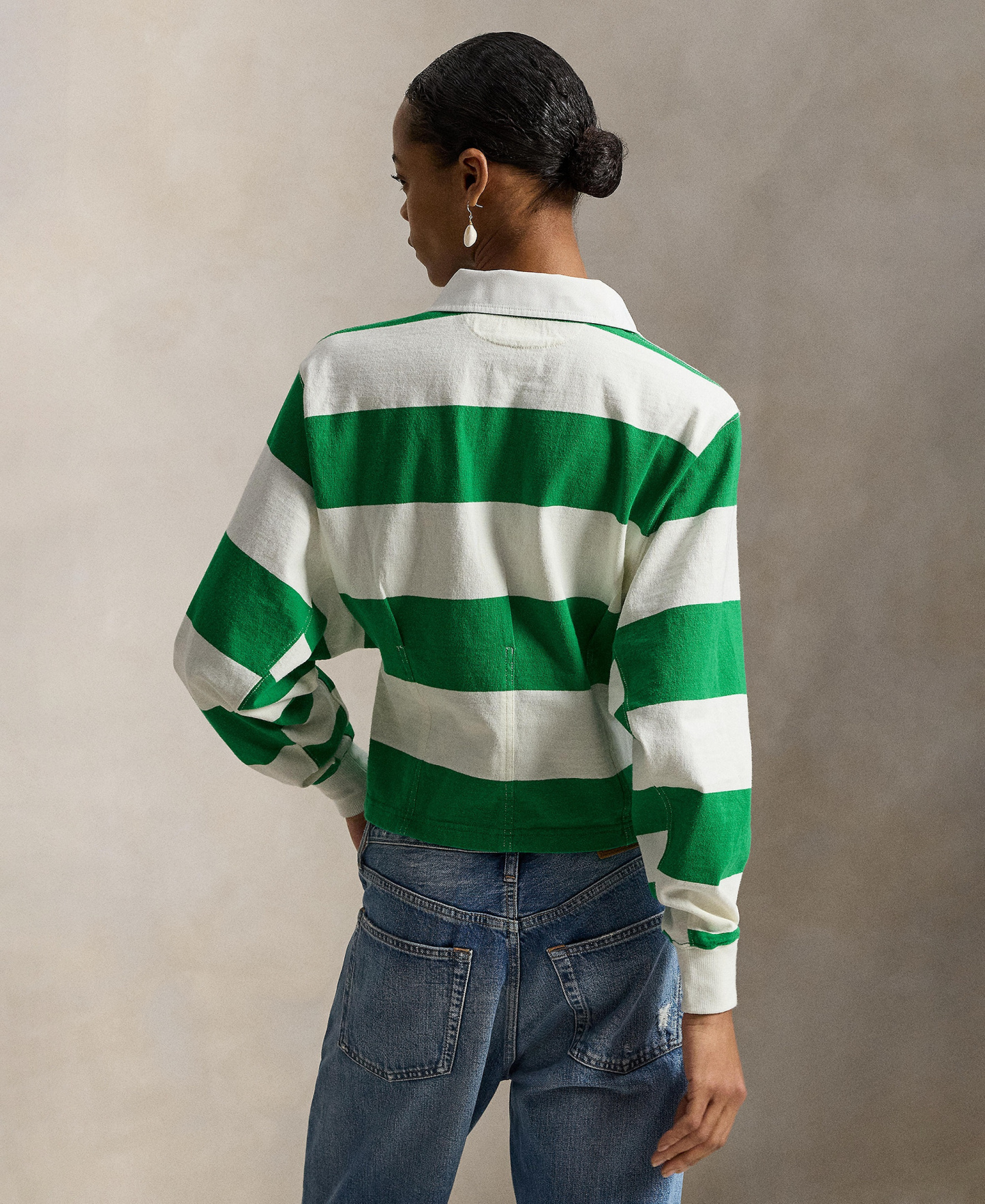 Polo Ralph Lauren Women's Wide Stripe Rugby Shirt - Green/White