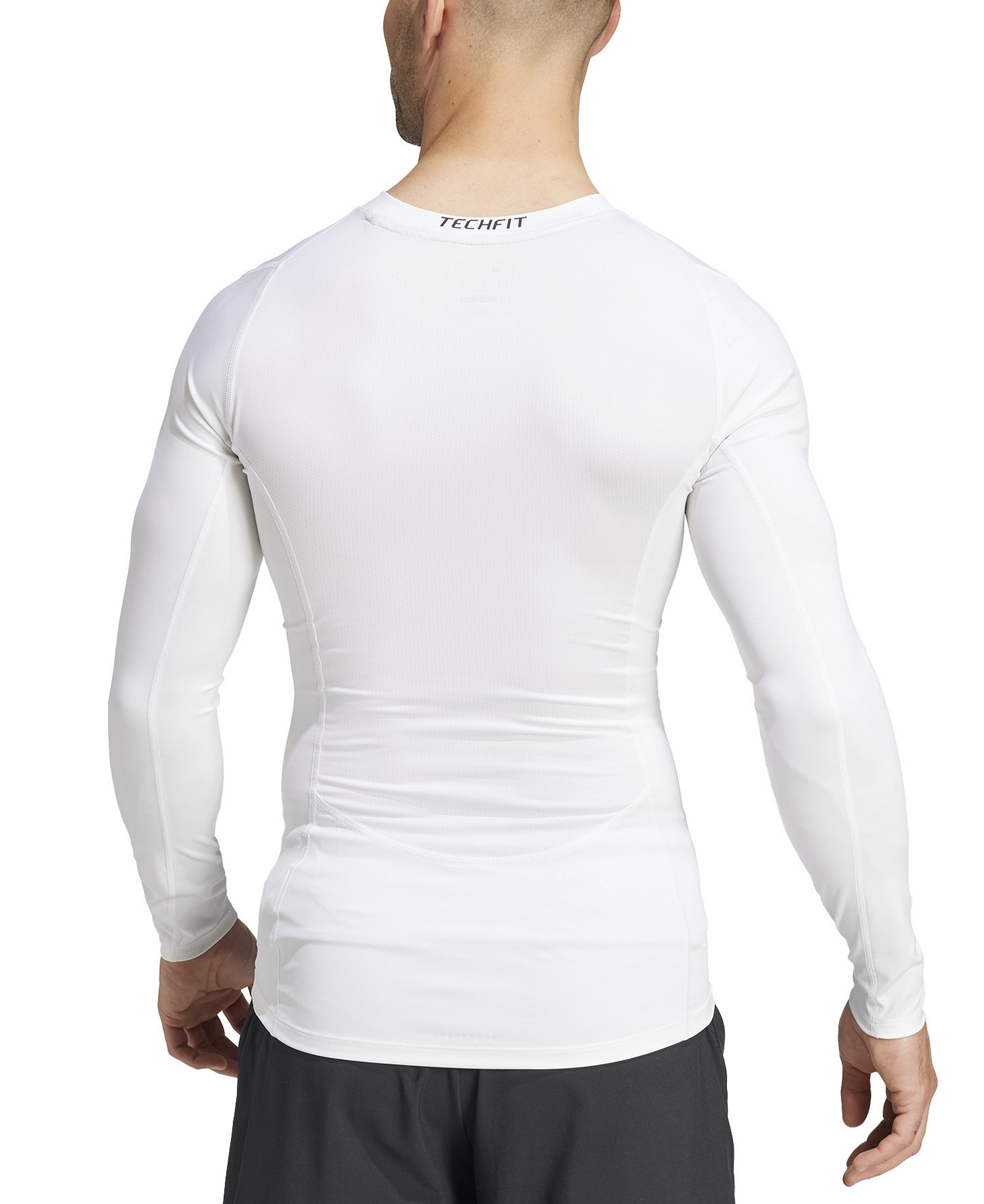 adidas Men's Tech-Fit Compression Crewneck T-Shirt - White