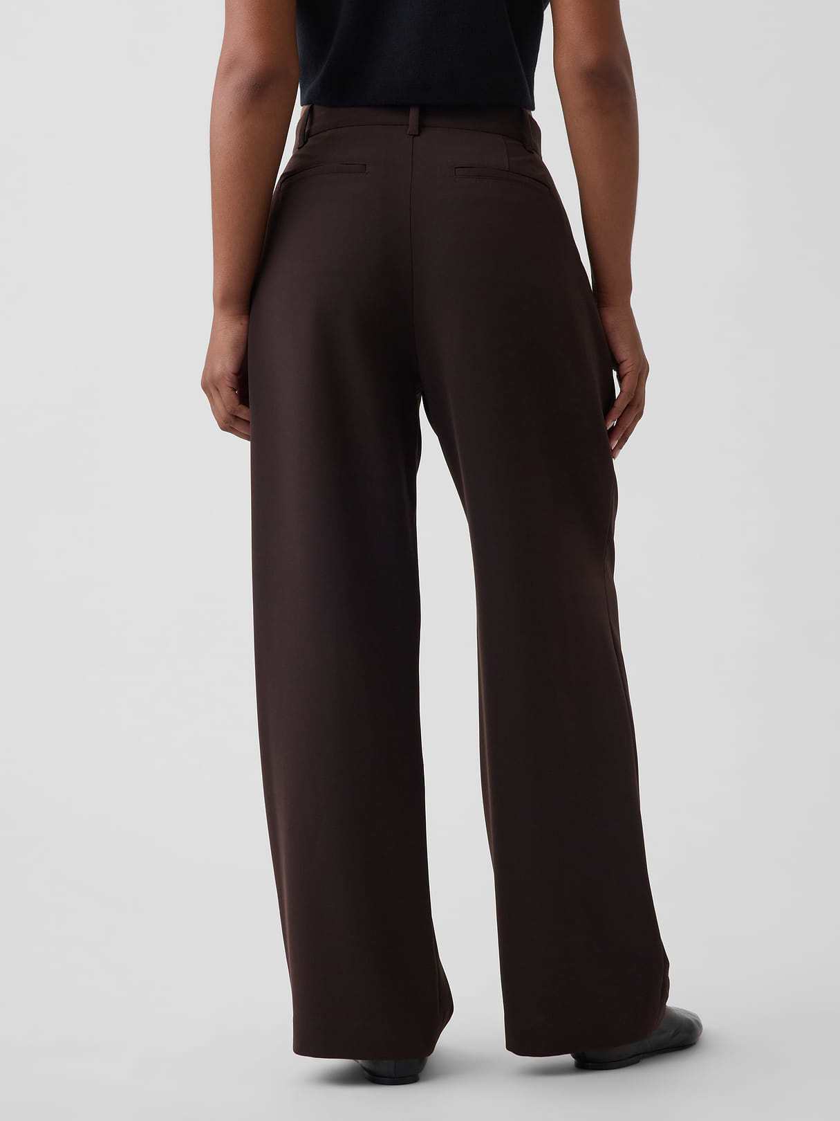 Curvy 365 High Rise Pleated Trousers - Terra brown