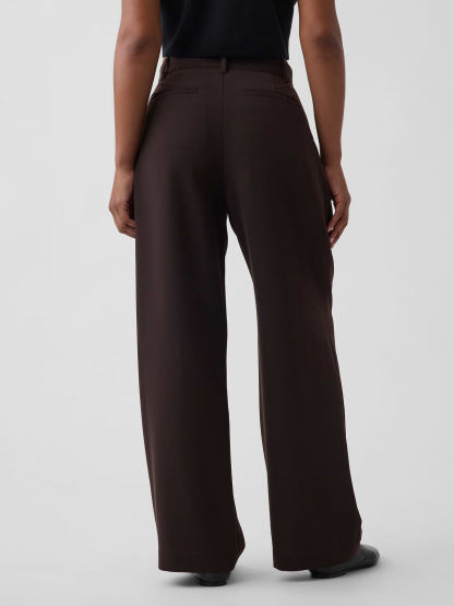 Curvy 365 High Rise Pleated Trousers - Terra brown