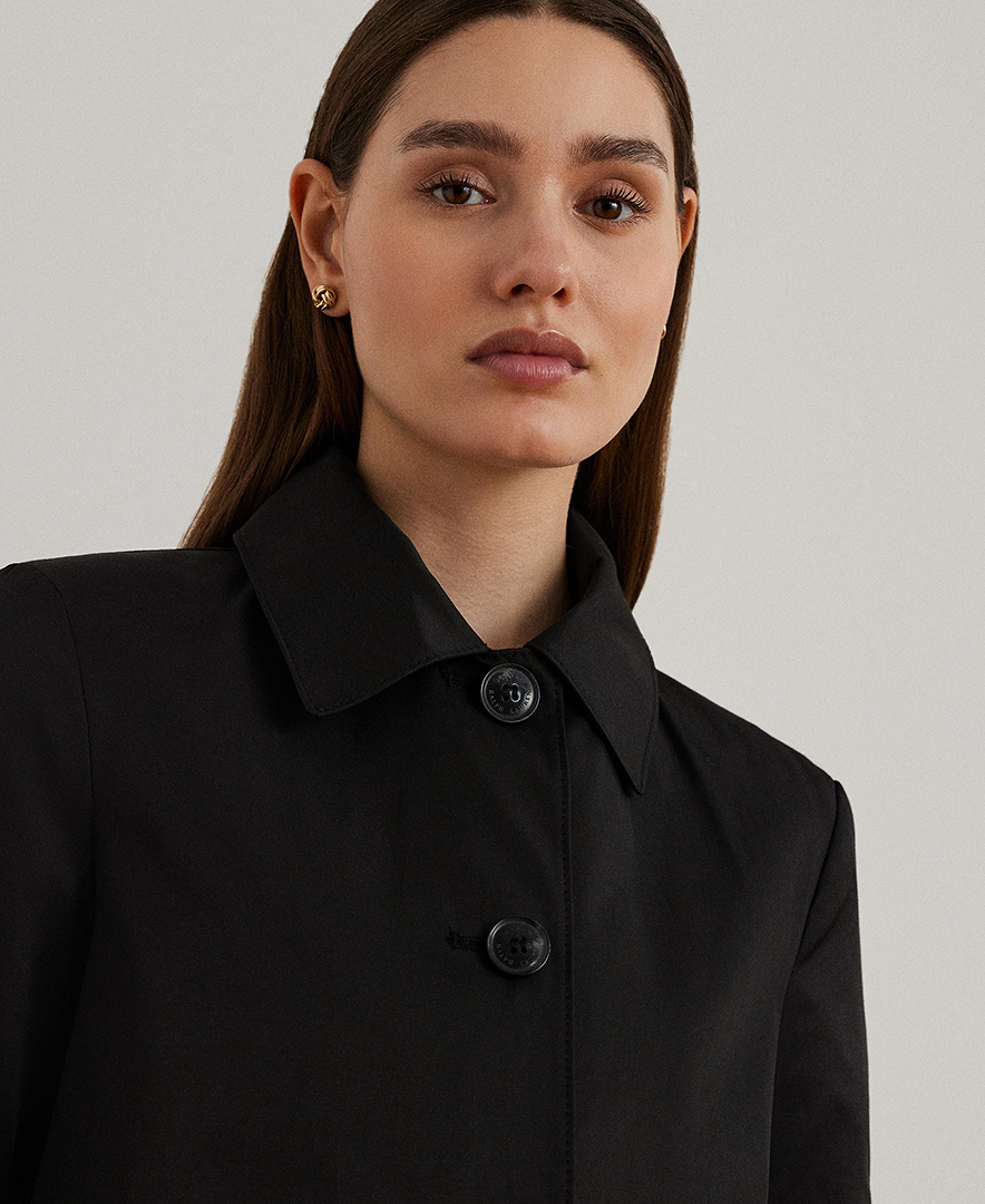 Lauren Ralph Lauren Women's Hooded Water-Resistant A-Line Raincoat, Created for Macy's - Black