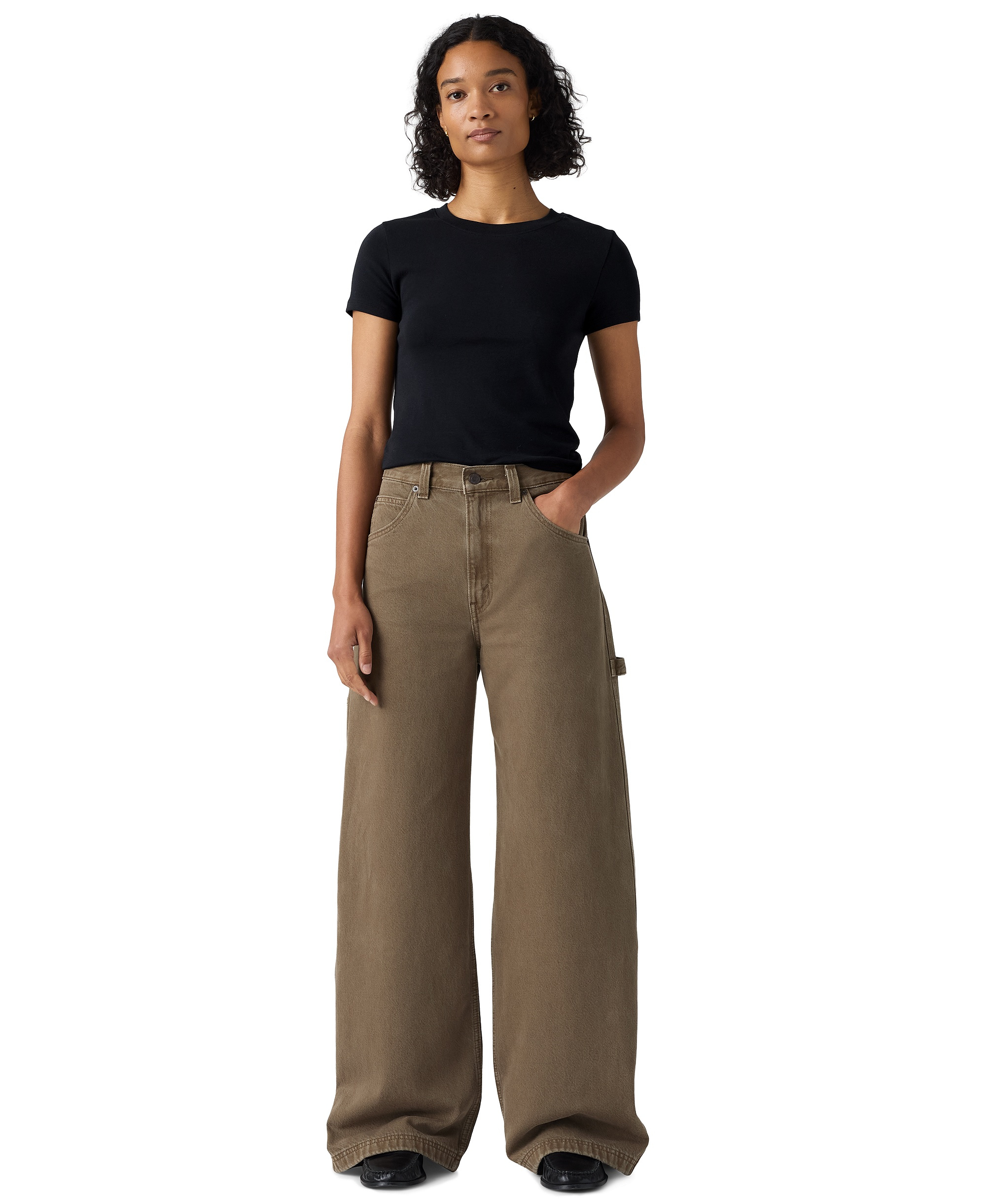 Levi's Women's Cinch-Waist Carpenter Lightweight Baggy Jeans - Washed Can