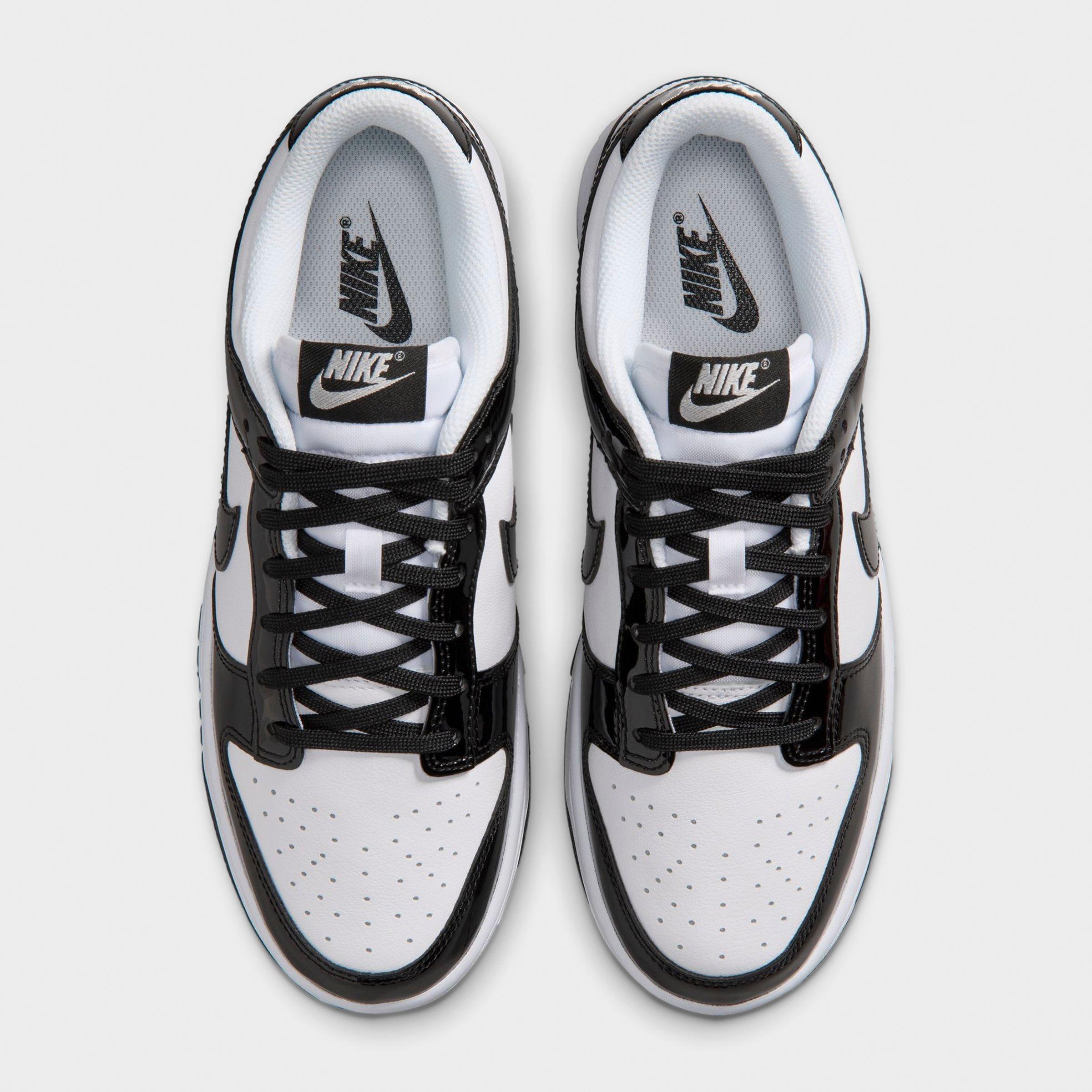 Women's Nithtke Dunk Low SE Casual Shoes - White/White/Metallic Silver/Black - Top view