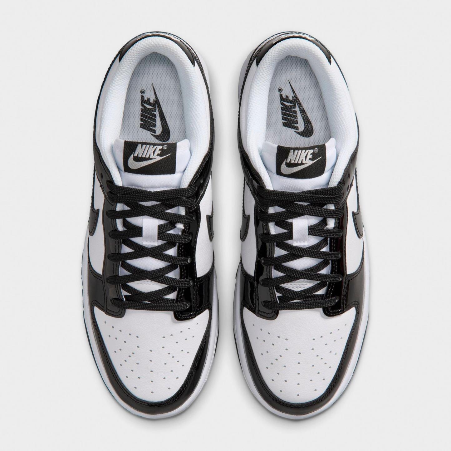Women's Nithtke Dunk Low SE Casual Shoes - White/White/Metallic Silver/Black - Top view