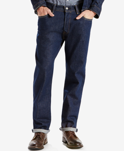 Levi's Men's 501 Straight-Fit Button Fly Stretch Jeans - The rose stretch