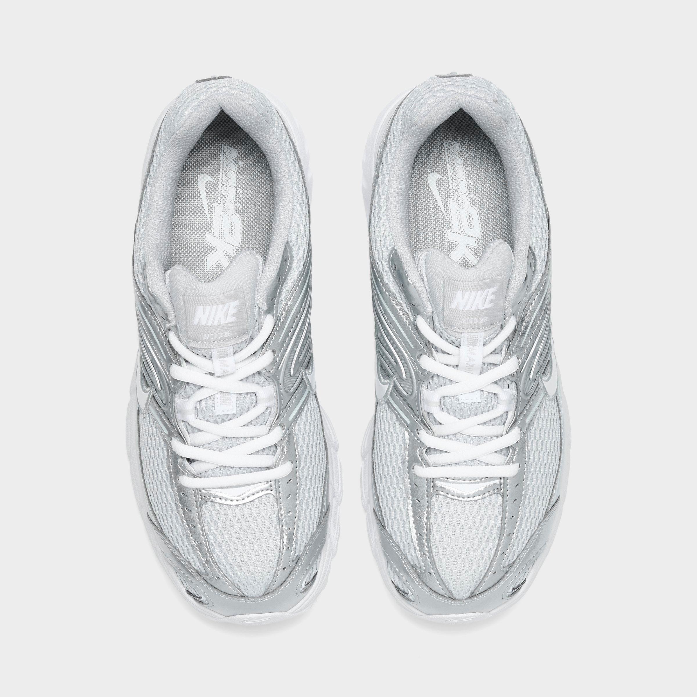 Women's Nithtke Air Max Moto 2K Casual Shoes - Part 3 - Grey Fog/Metallic Silver/White - Top view
