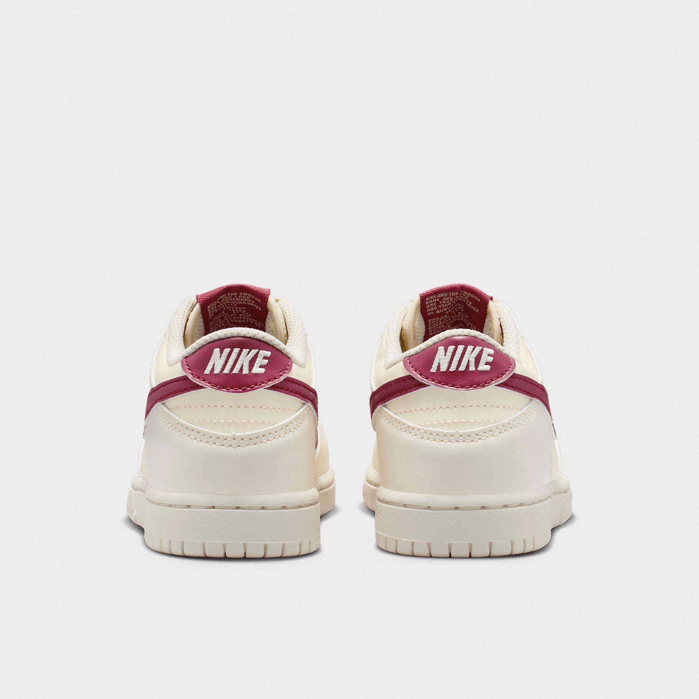 Little Kids' Nithtke Dunk Low Casual Shoes - Part 2 - Soft Pearl/Pink Smoke - Back view