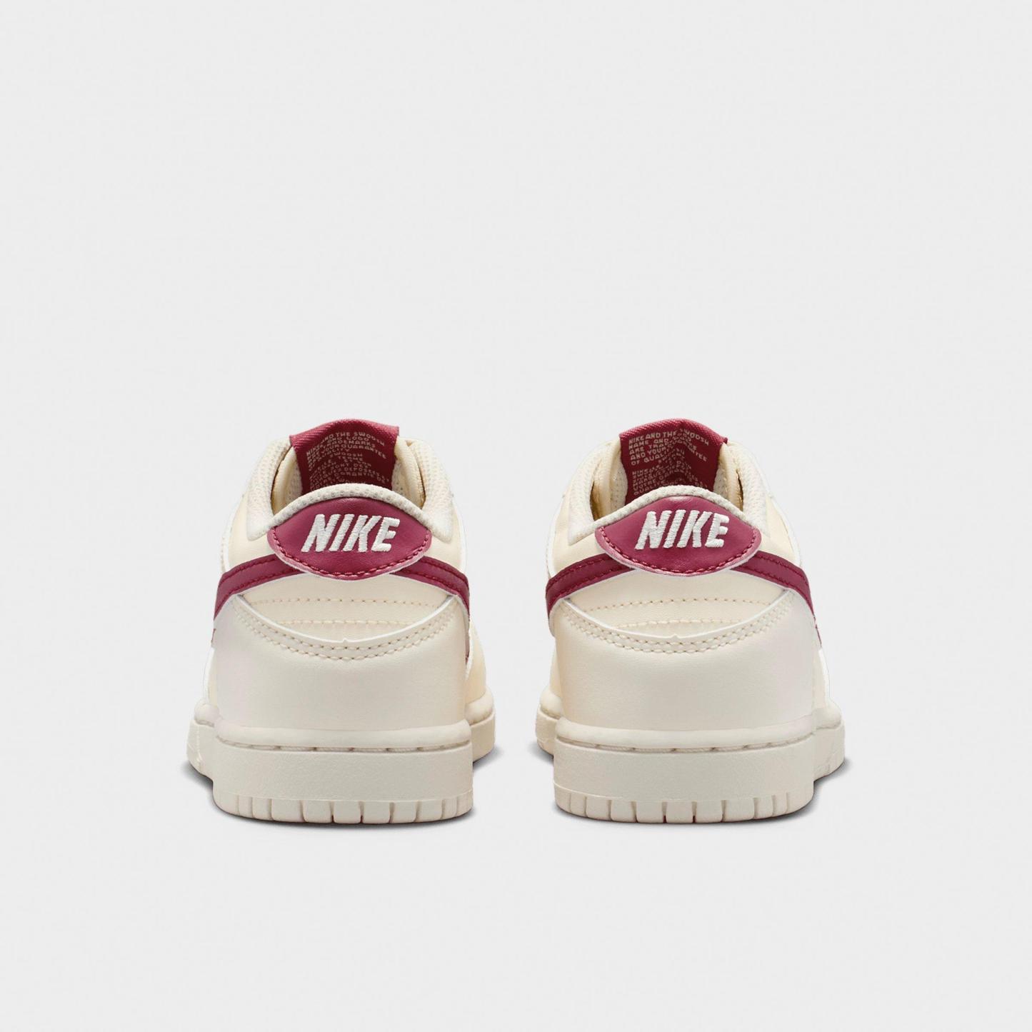 Little Kids' Nithtke Dunk Low Casual Shoes - Part 2 - Soft Pearl/Pink Smoke - Back view