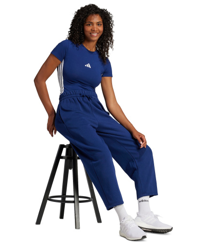 adidas Women's Essentials Slim-Fit Short-Sleeve Baby T-Shirt - Dark Blue/White
